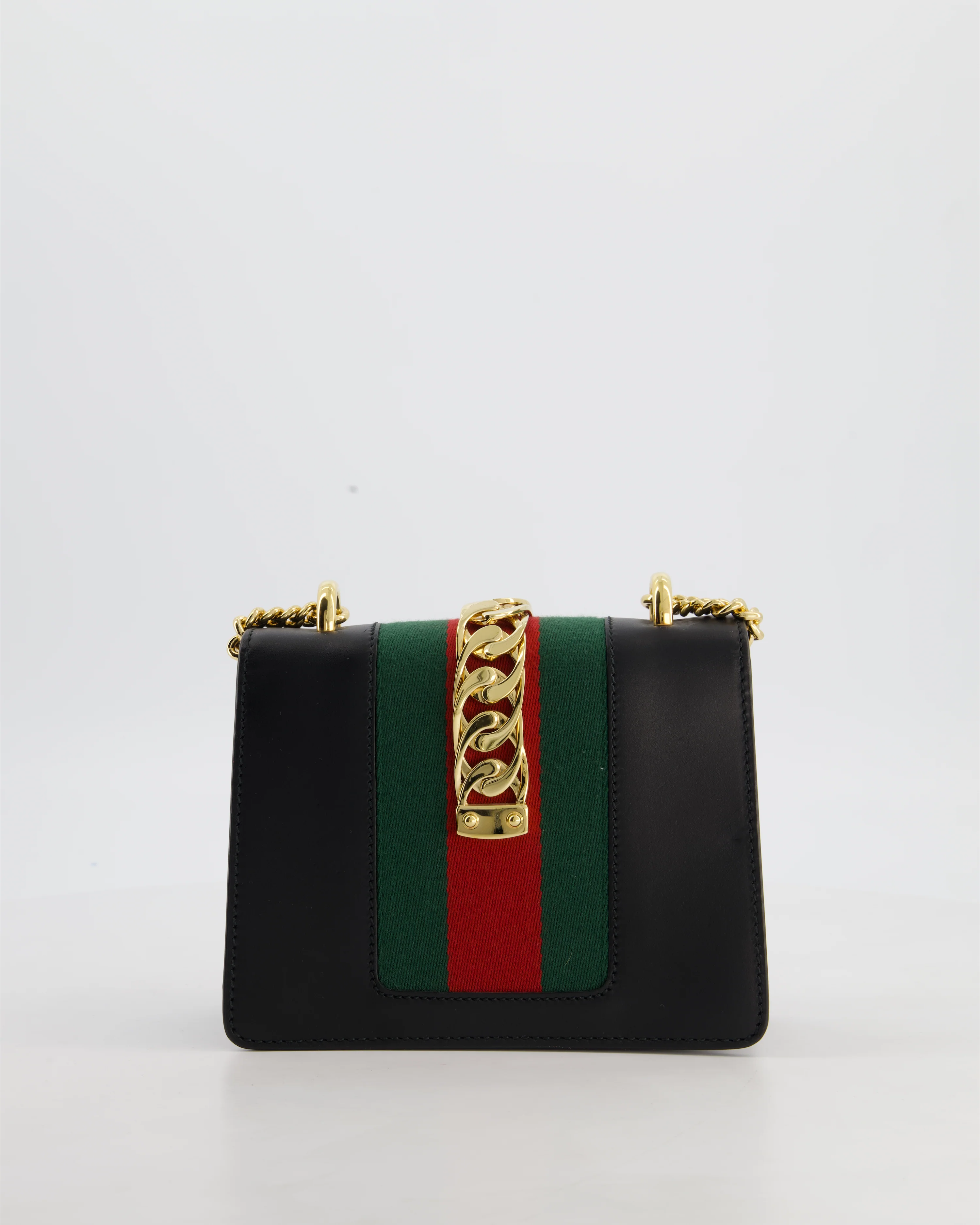 Gucci Black Leather Small Sylvie Bag with Gold Hardware - Image 7