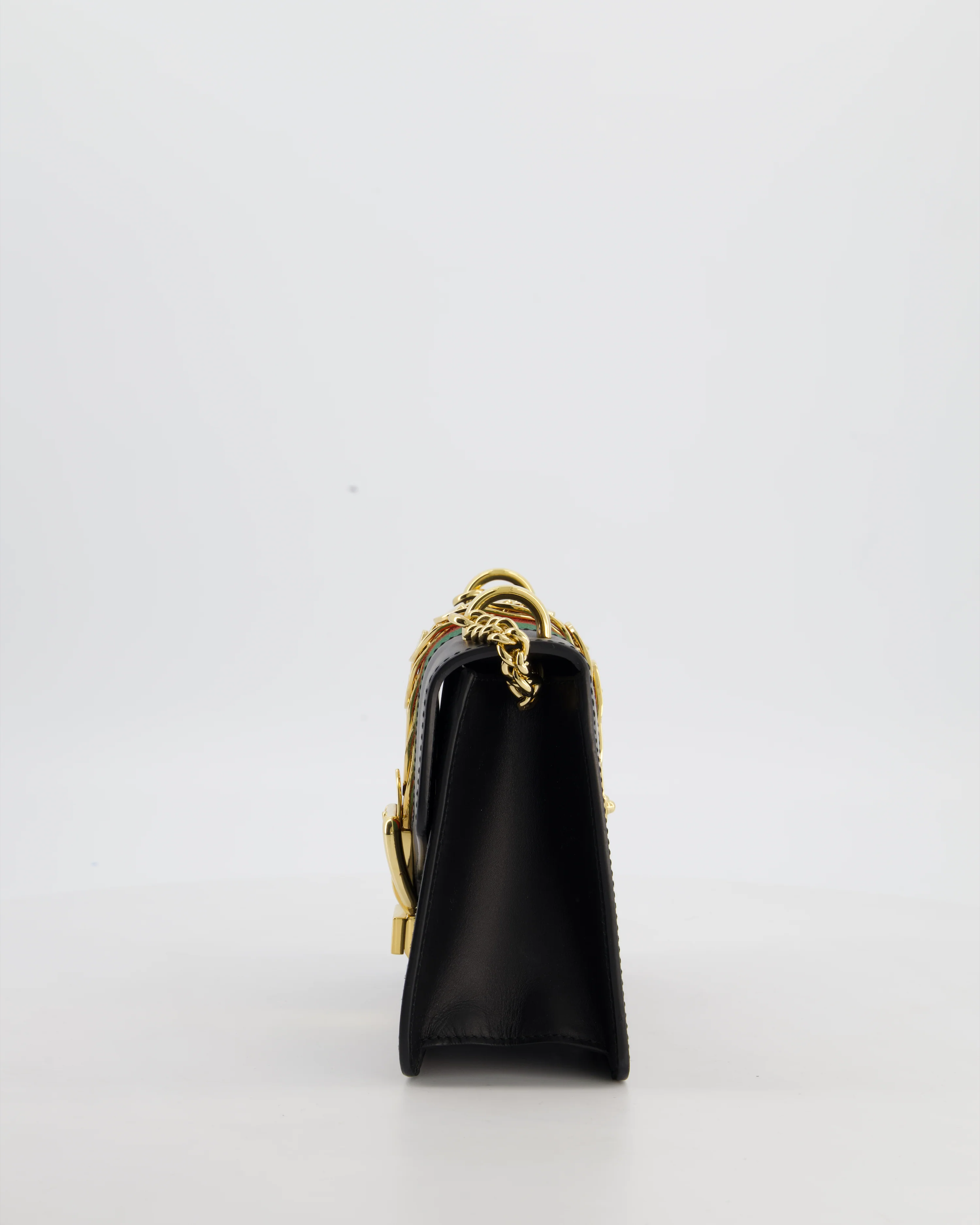 Gucci Black Leather Small Sylvie Bag with Gold Hardware - Image 9