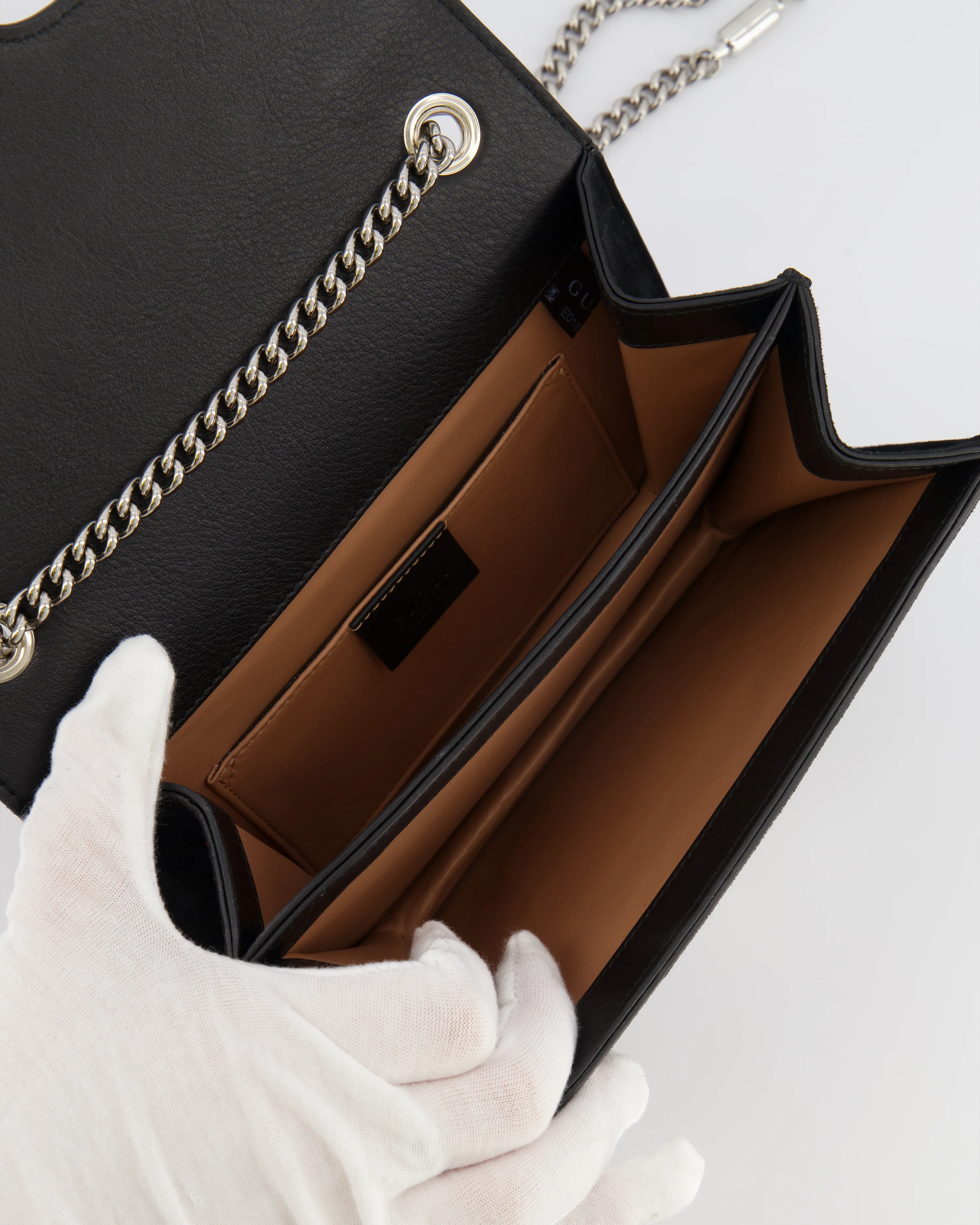 Gucci Black Suede Interlocking G Crystal Crossbody Bag with Silver Studs Embellishments and Silver Hardware - Image 21