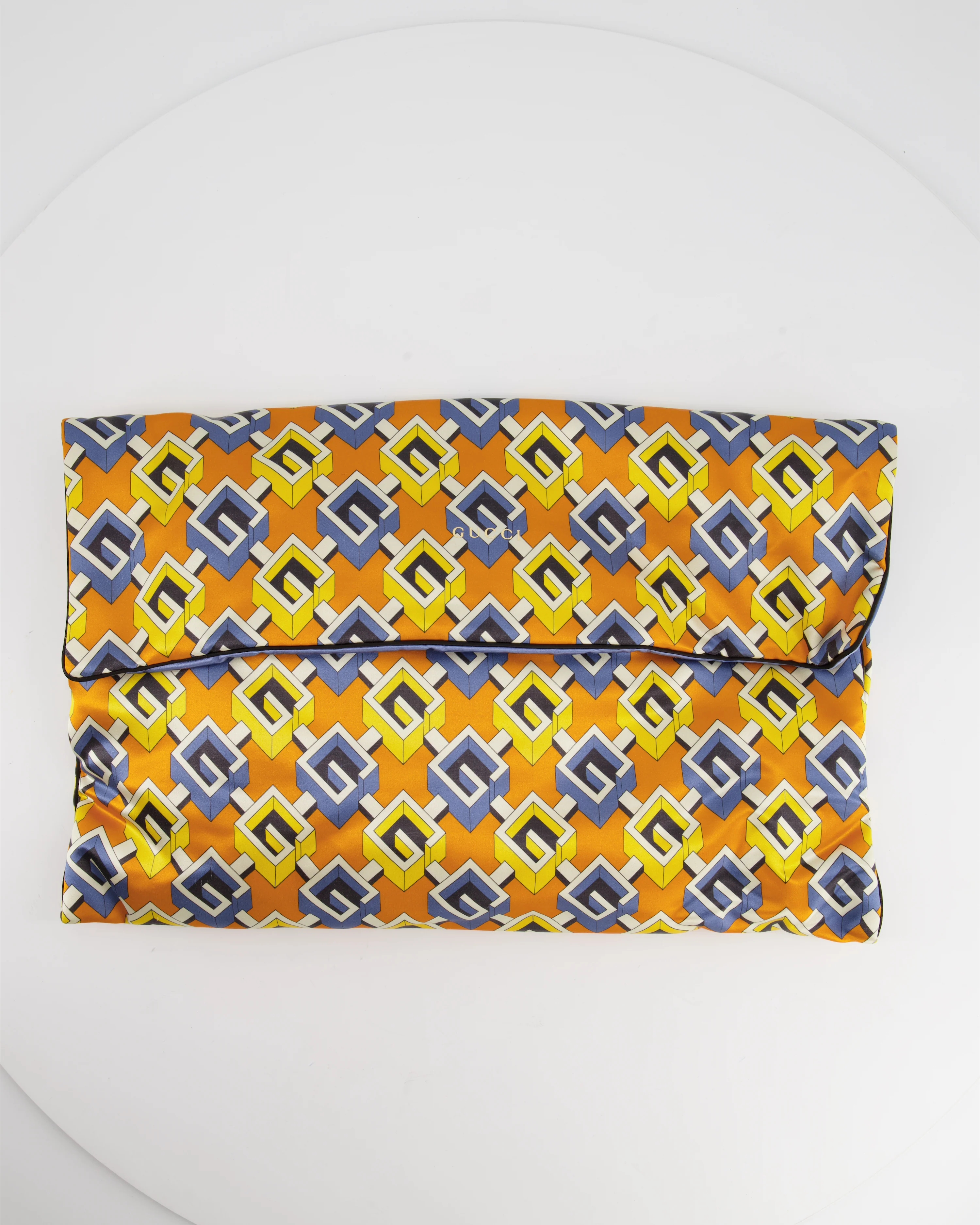 Gucci Blue and Orange Travel Silk Set Neck Pillow and Slippers size M - Image 4