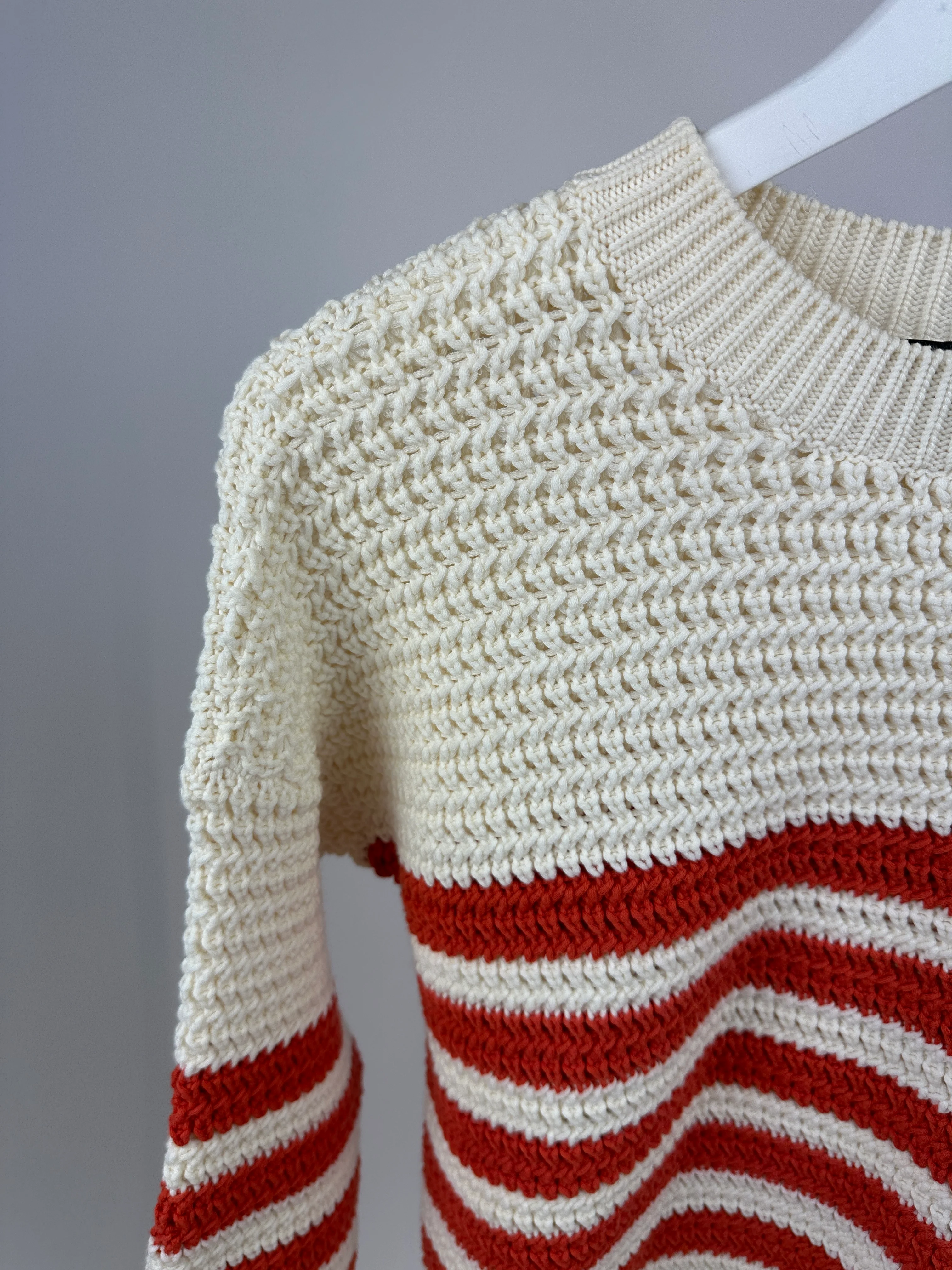 Gucci Cream Crewneck Knit Jumper with Orange Stripes XXS (UK 4) - Image 11