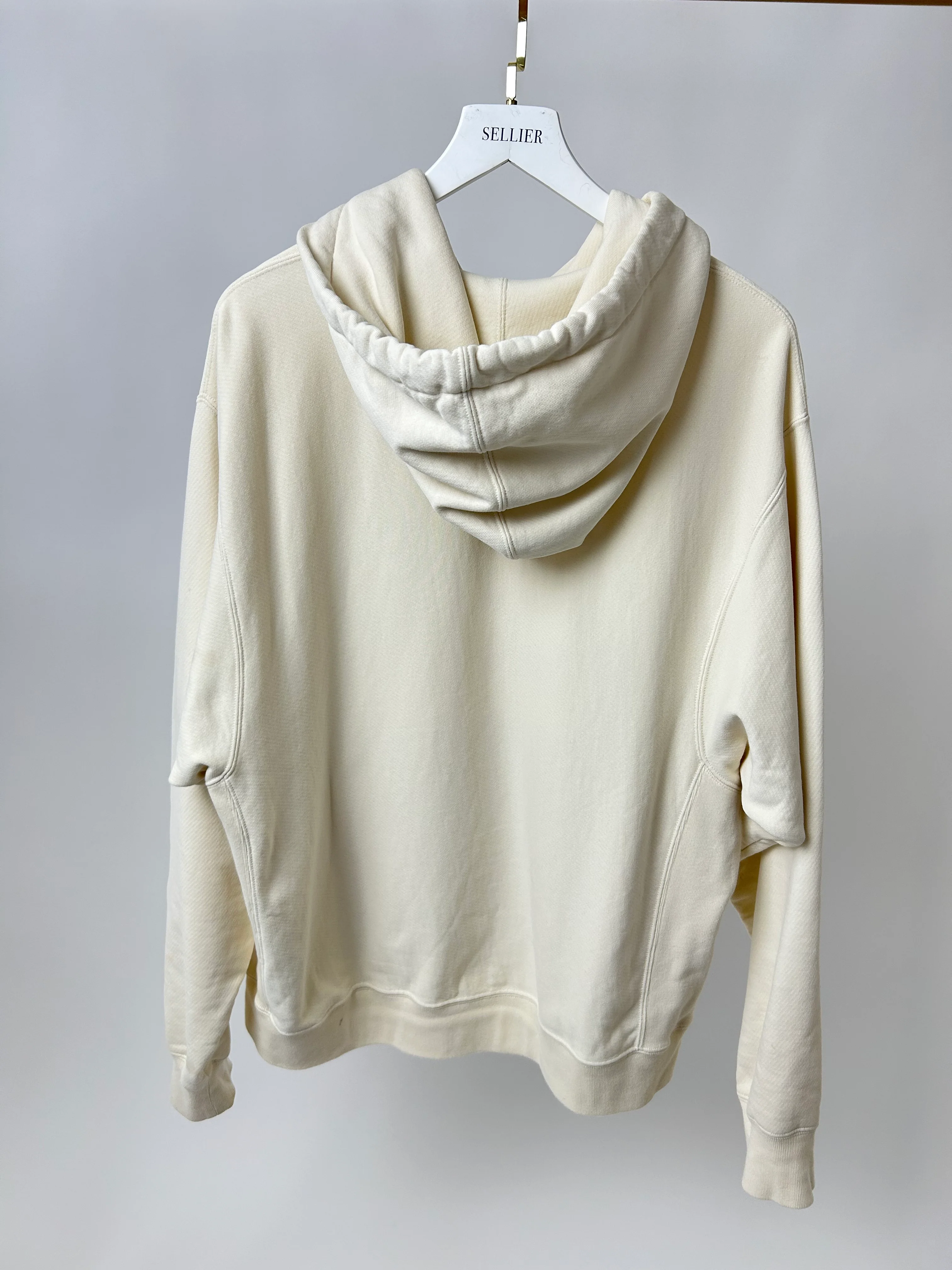 Gucci Cream Tennis Racket Embroidered Hoodie with Logo Detail Size IT 40 (UK 8) - Image 10