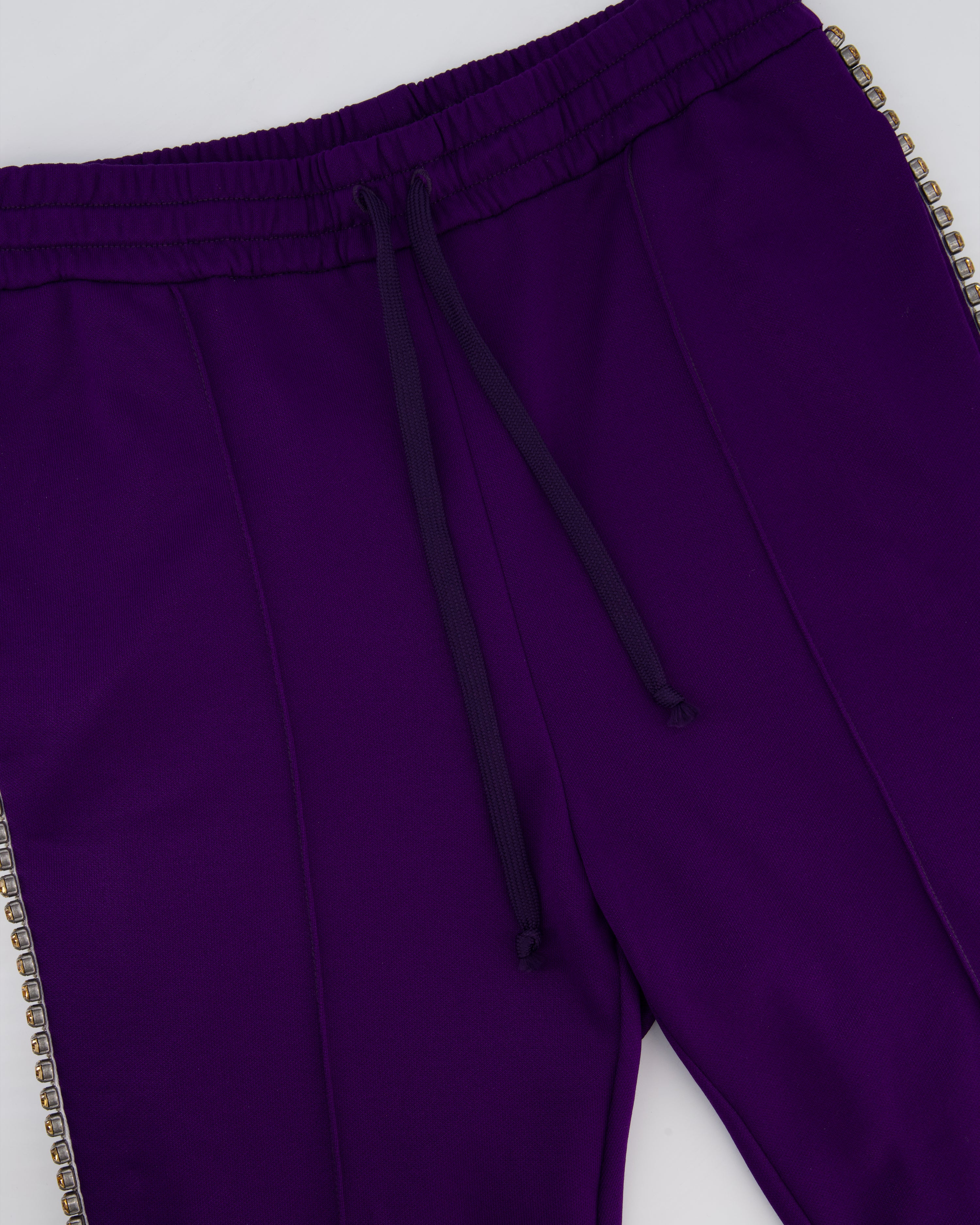 Gucci Purple Crystal Joggers with Red White and Navy Stripe Side Detail Size M (UK 10) - Image 8