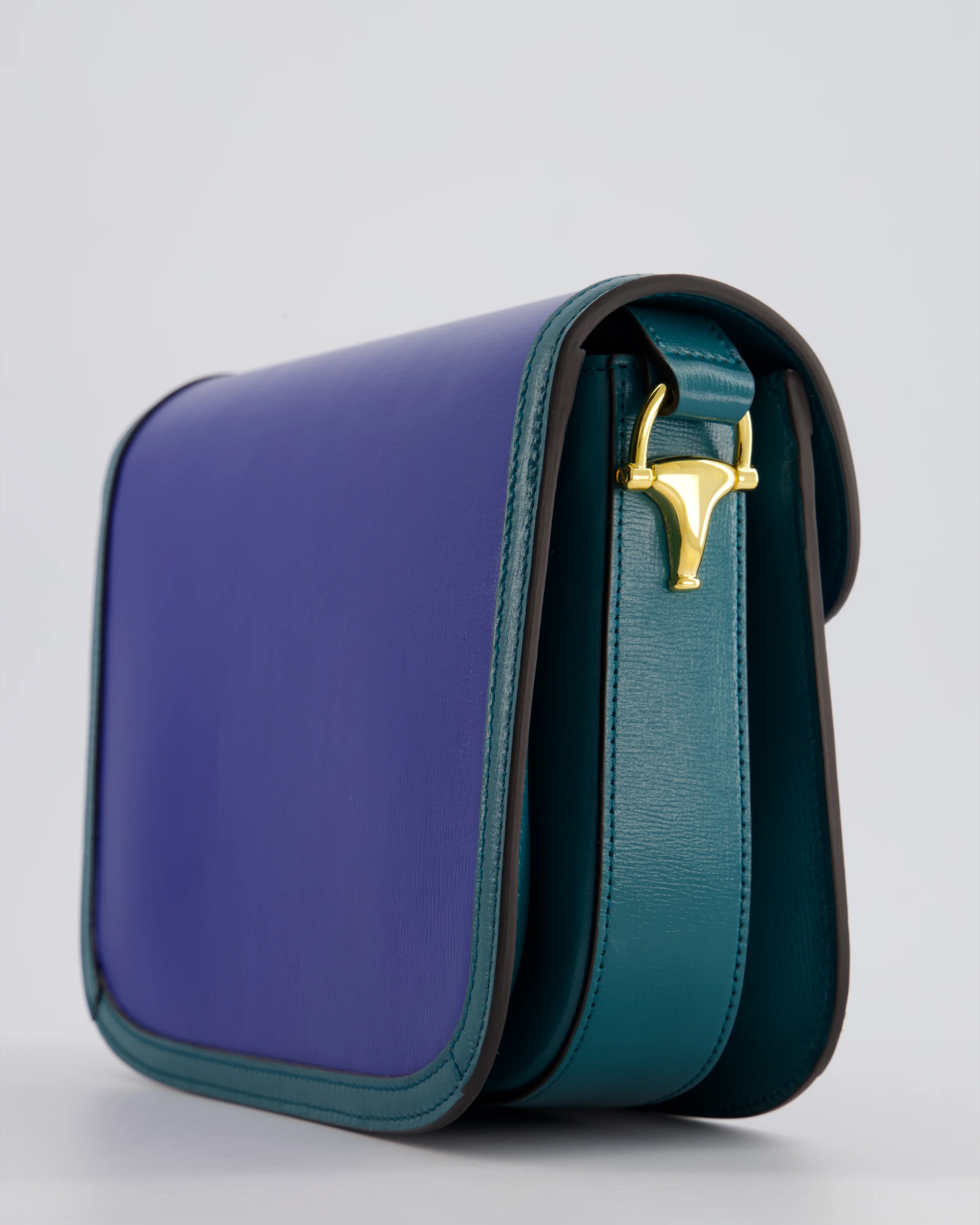 Gucci Horsebit 1955 Small Shoulder Bag in Blue and Green with Gold Hardware RRP £2,650 - Image 12