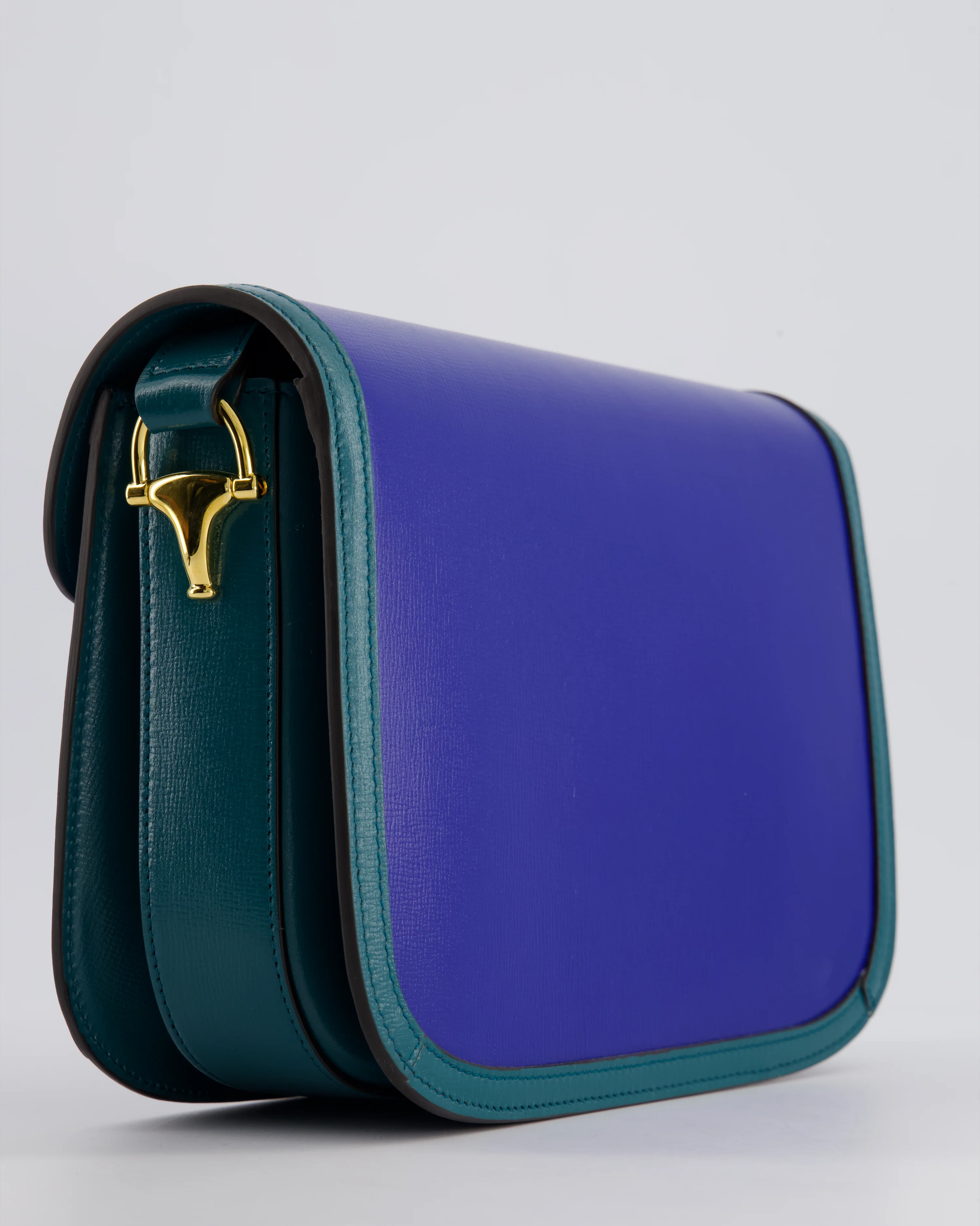 Gucci Horsebit 1955 Small Shoulder Bag in Blue and Green with Gold Hardware RRP £2,650 - Image 13