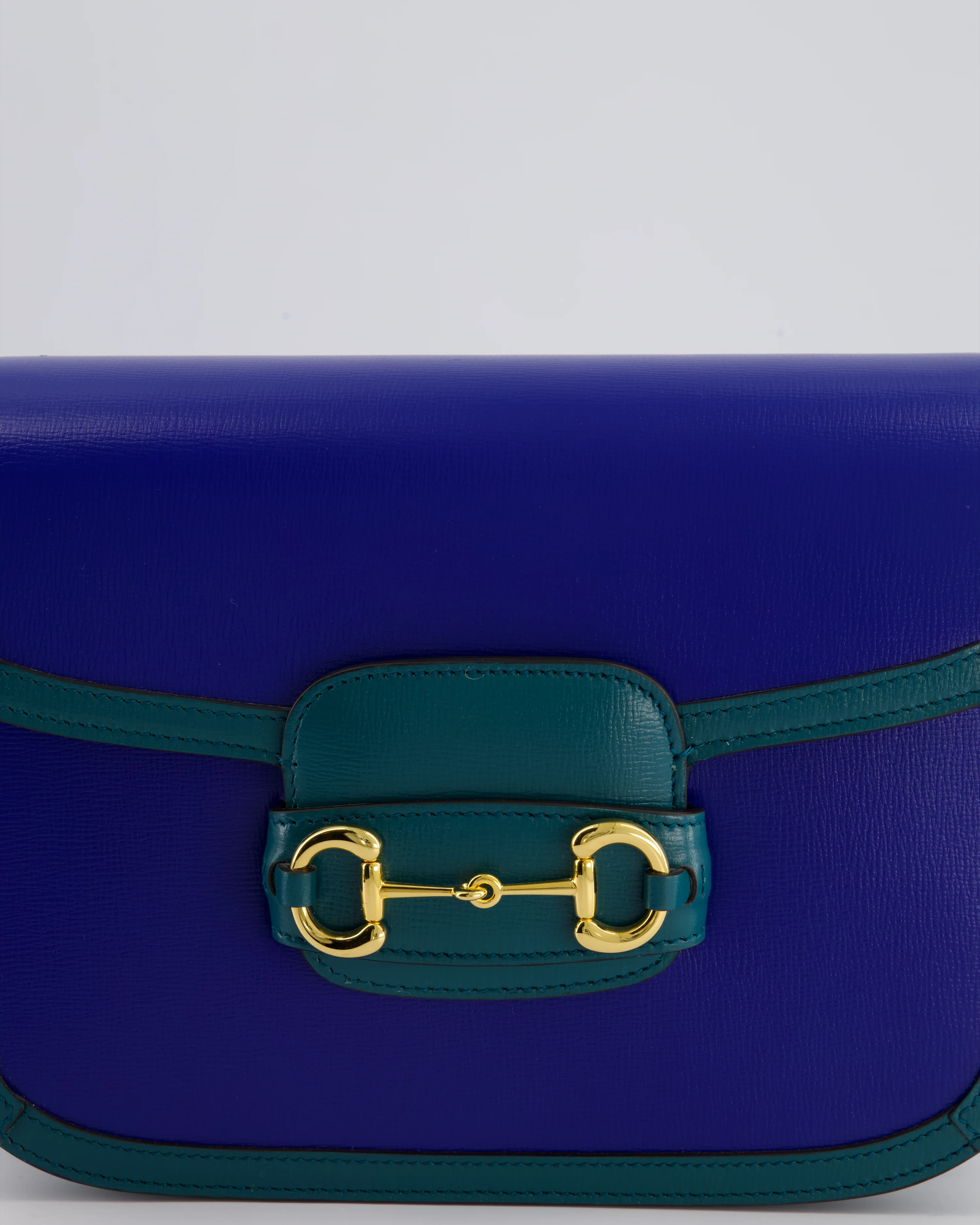 Gucci Horsebit 1955 Small Shoulder Bag in Blue and Green with Gold Hardware RRP £2,650 - Image 14