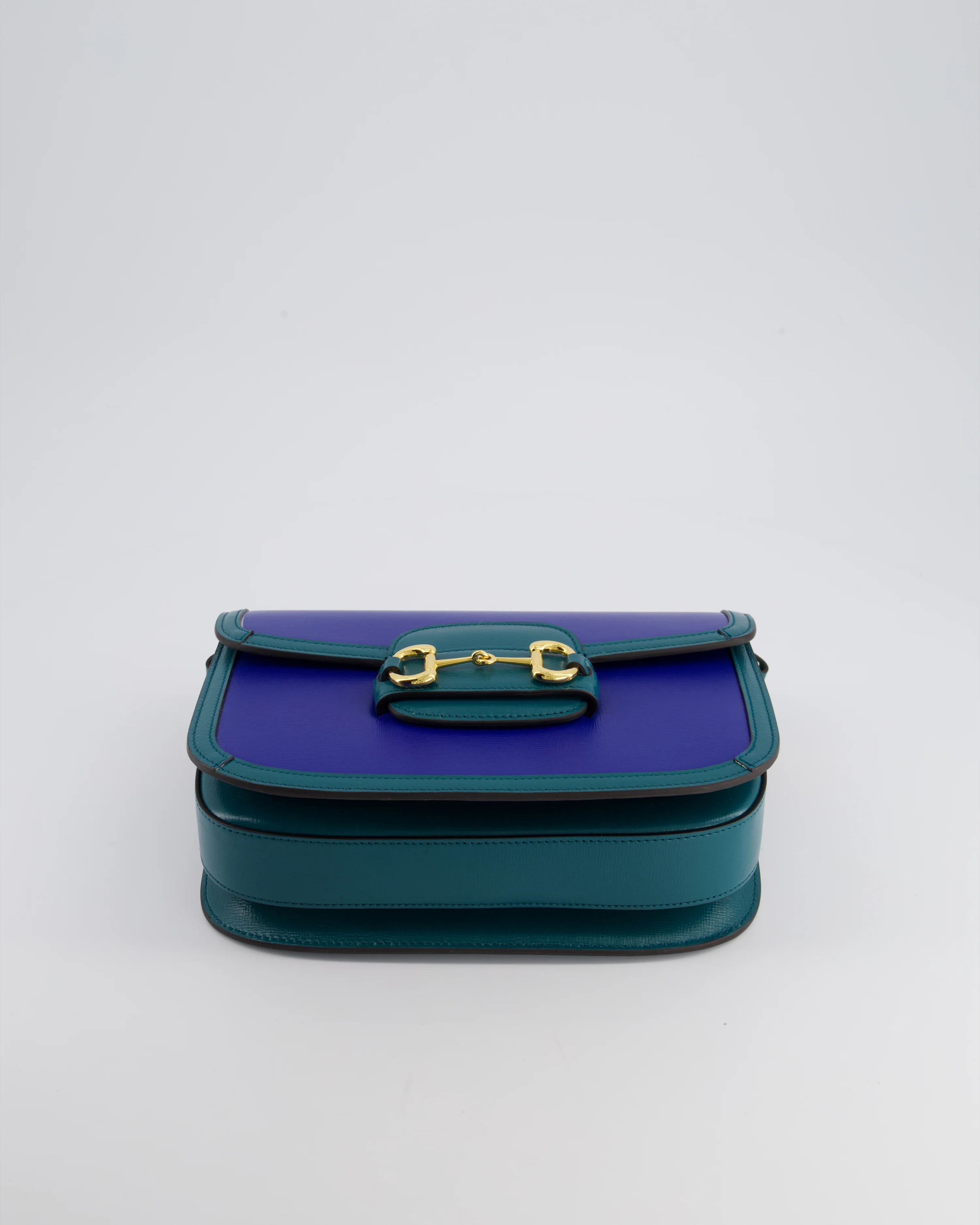 Gucci Horsebit 1955 Small Shoulder Bag in Blue and Green with Gold Hardware RRP £2,650 - Image 17