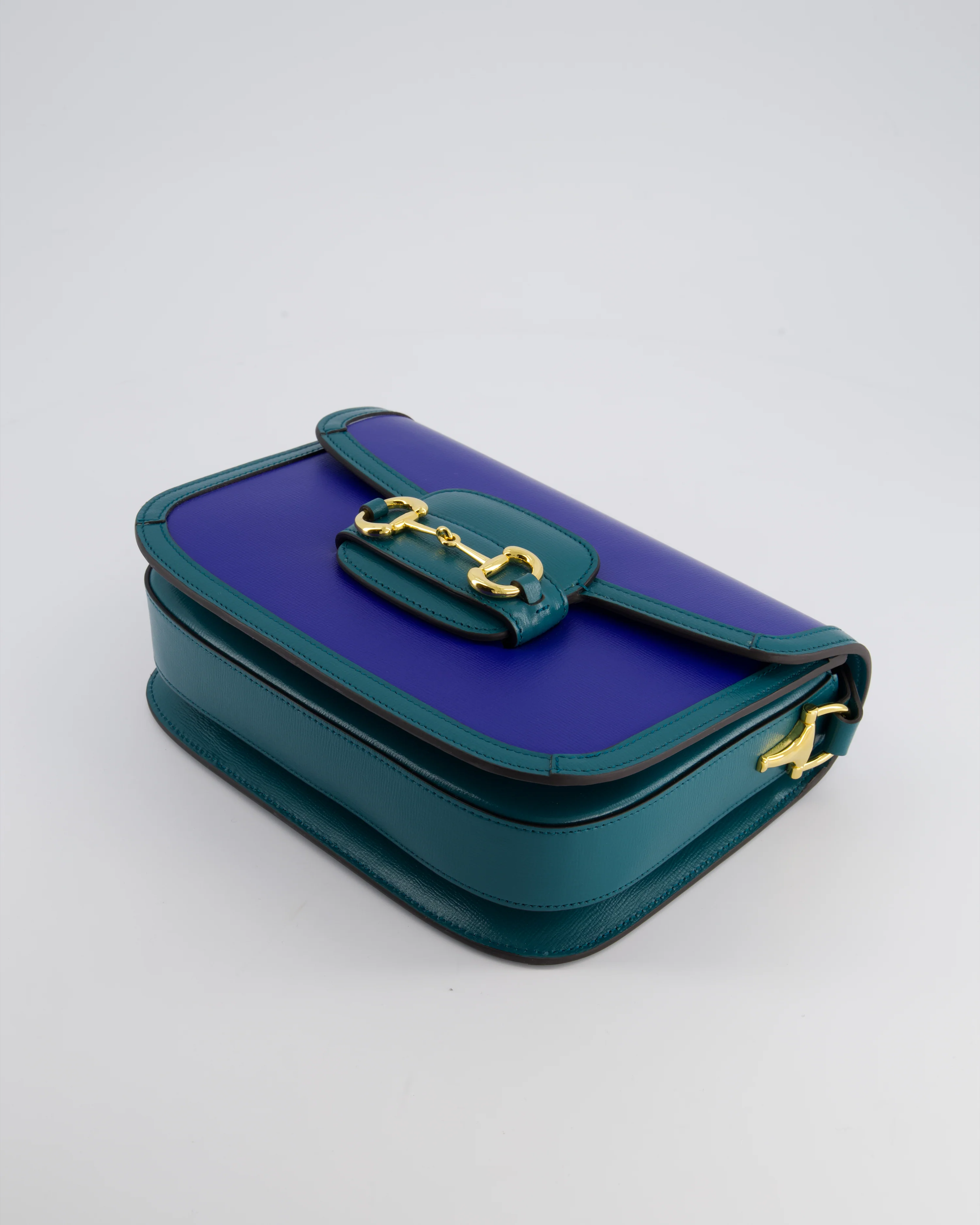 Gucci Horsebit 1955 Small Shoulder Bag in Blue and Green with Gold Hardware RRP £2,650 - Image 18