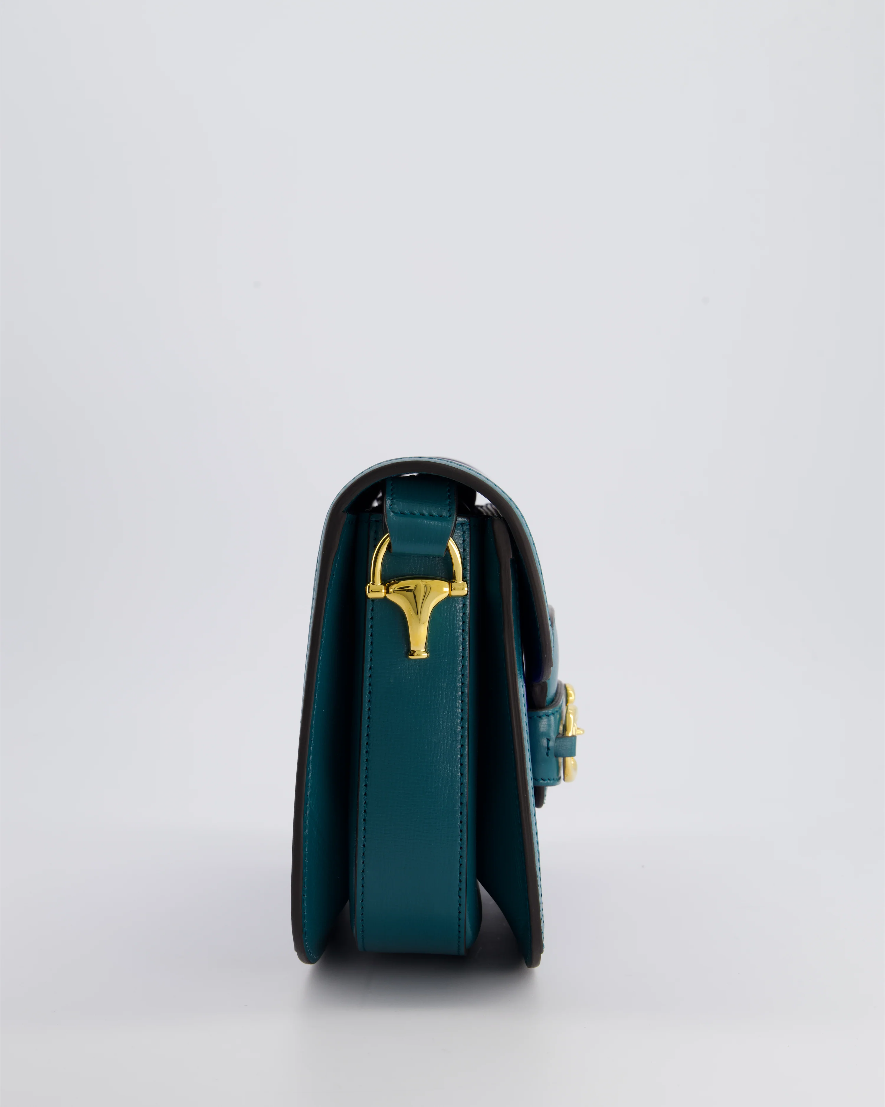 Gucci Horsebit 1955 Small Shoulder Bag in Blue and Green with Gold Hardware RRP £2,650 - Image 4