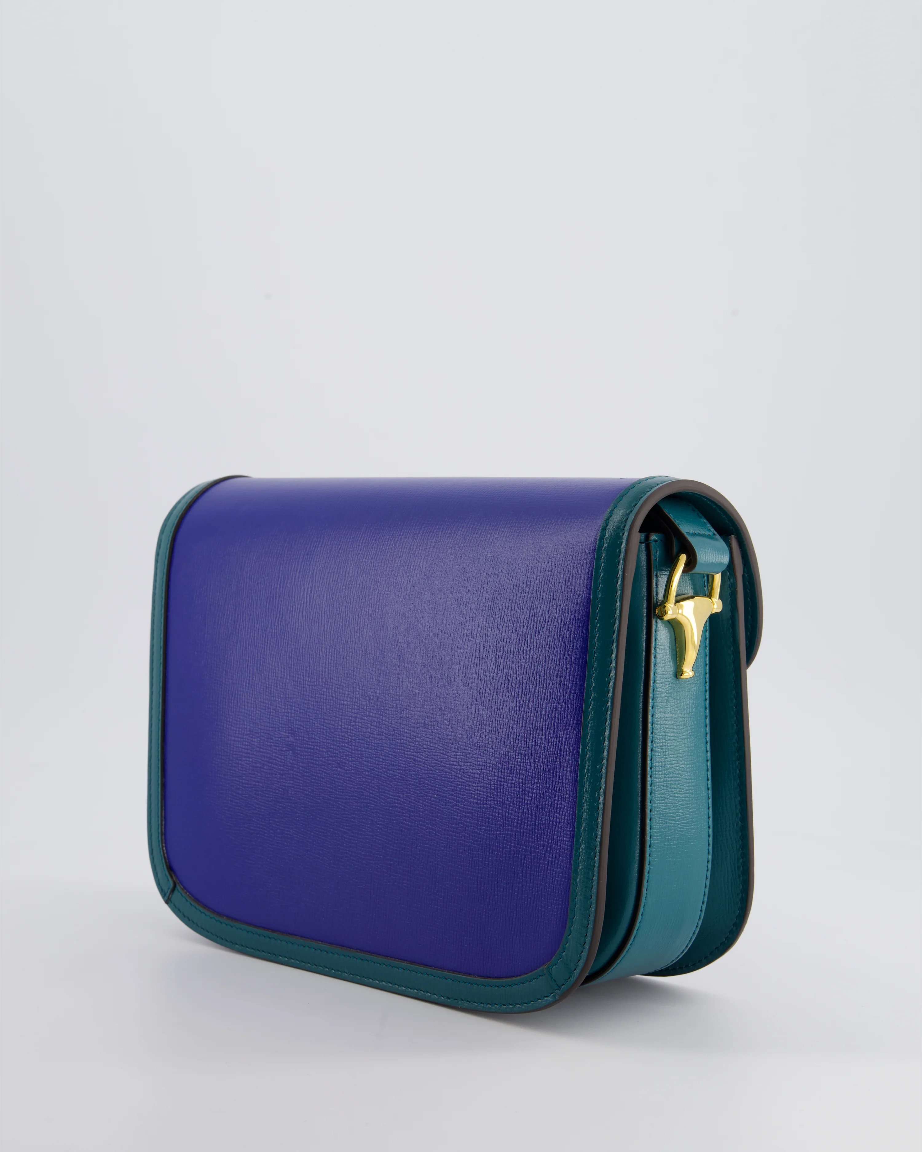 Gucci Horsebit 1955 Small Shoulder Bag in Blue and Green with Gold Hardware RRP £2,650 - Image 5