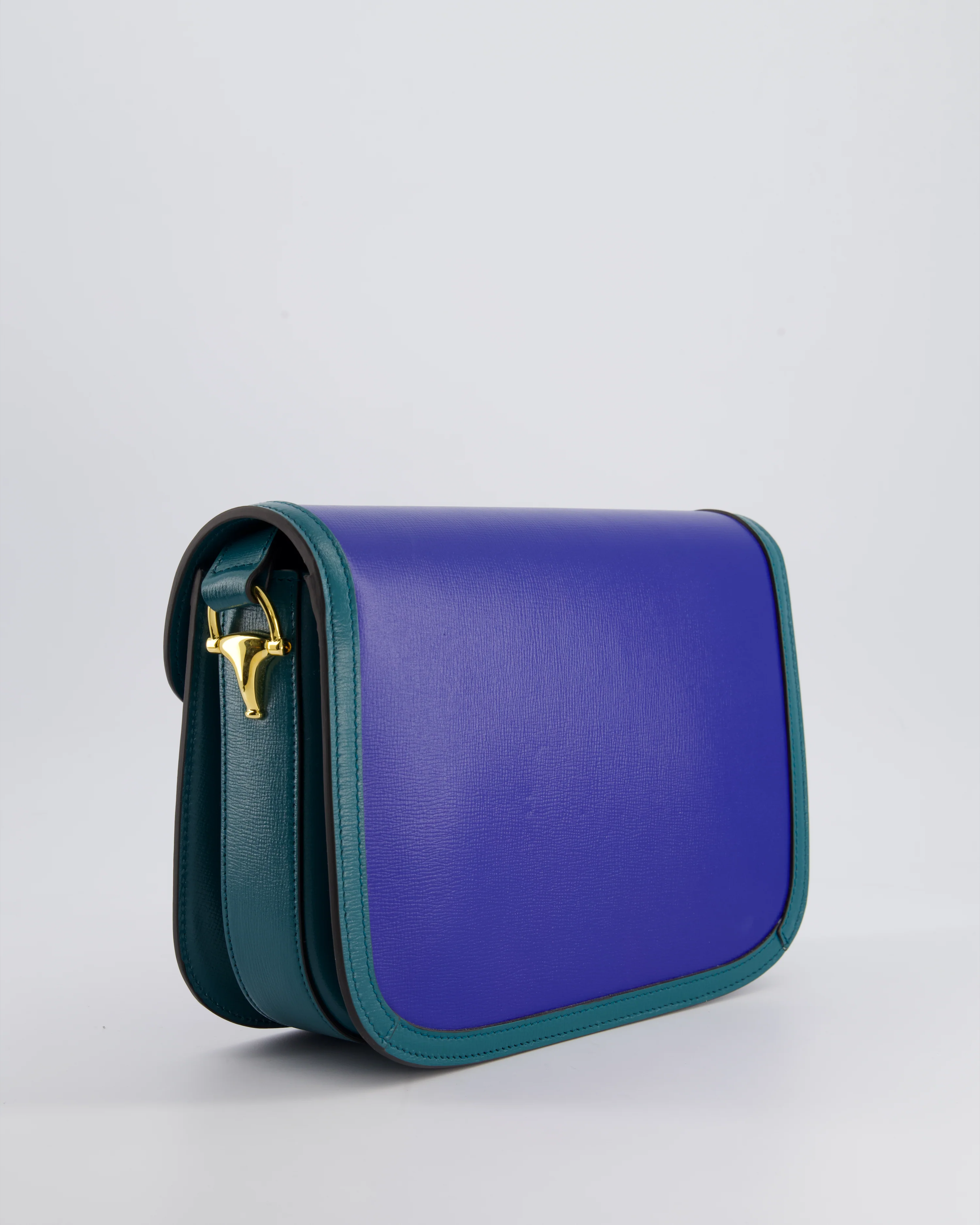 Gucci Horsebit 1955 Small Shoulder Bag in Blue and Green with Gold Hardware RRP £2,650 - Image 7