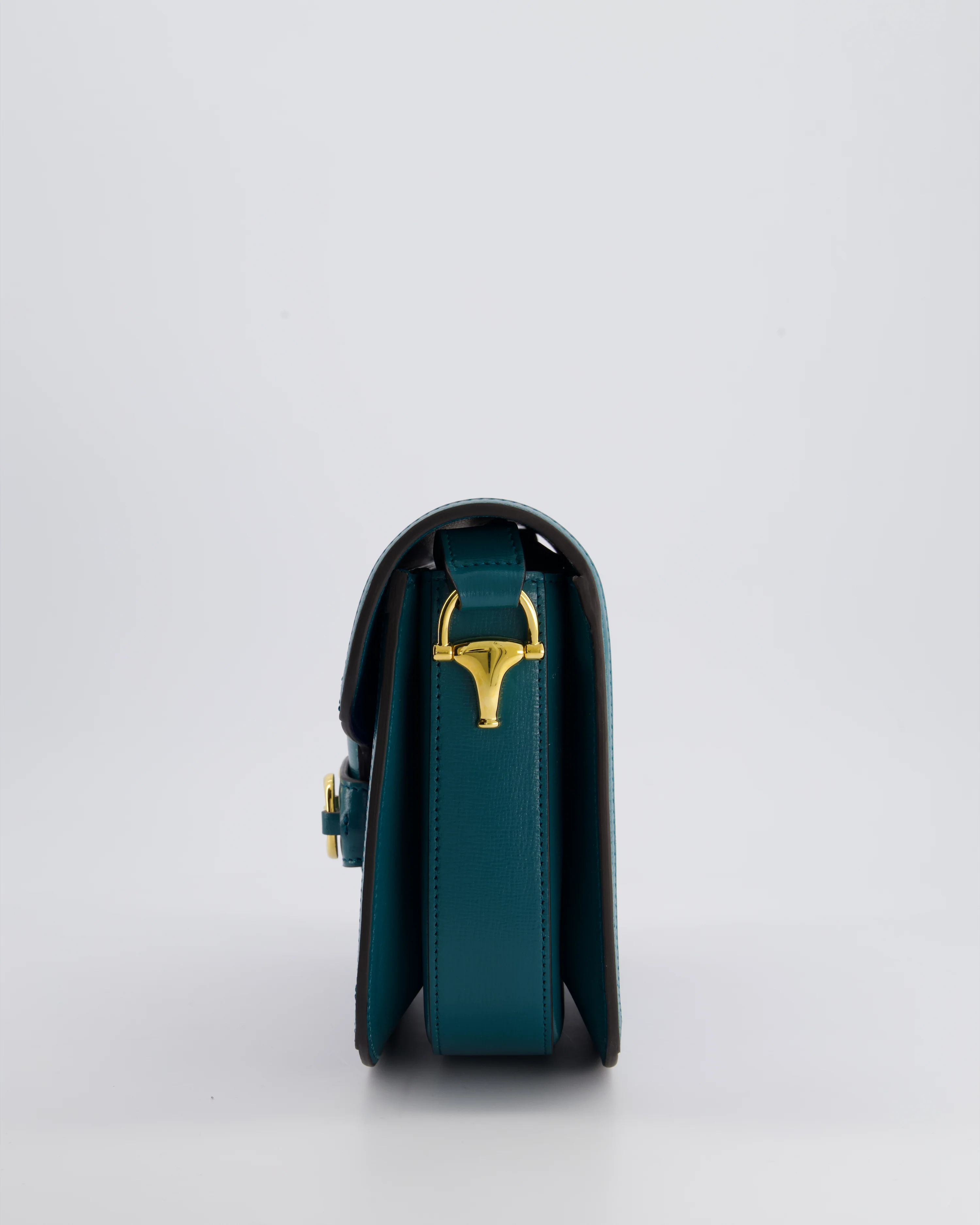 Gucci Horsebit 1955 Small Shoulder Bag in Blue and Green with Gold Hardware RRP £2,650 - Image 8