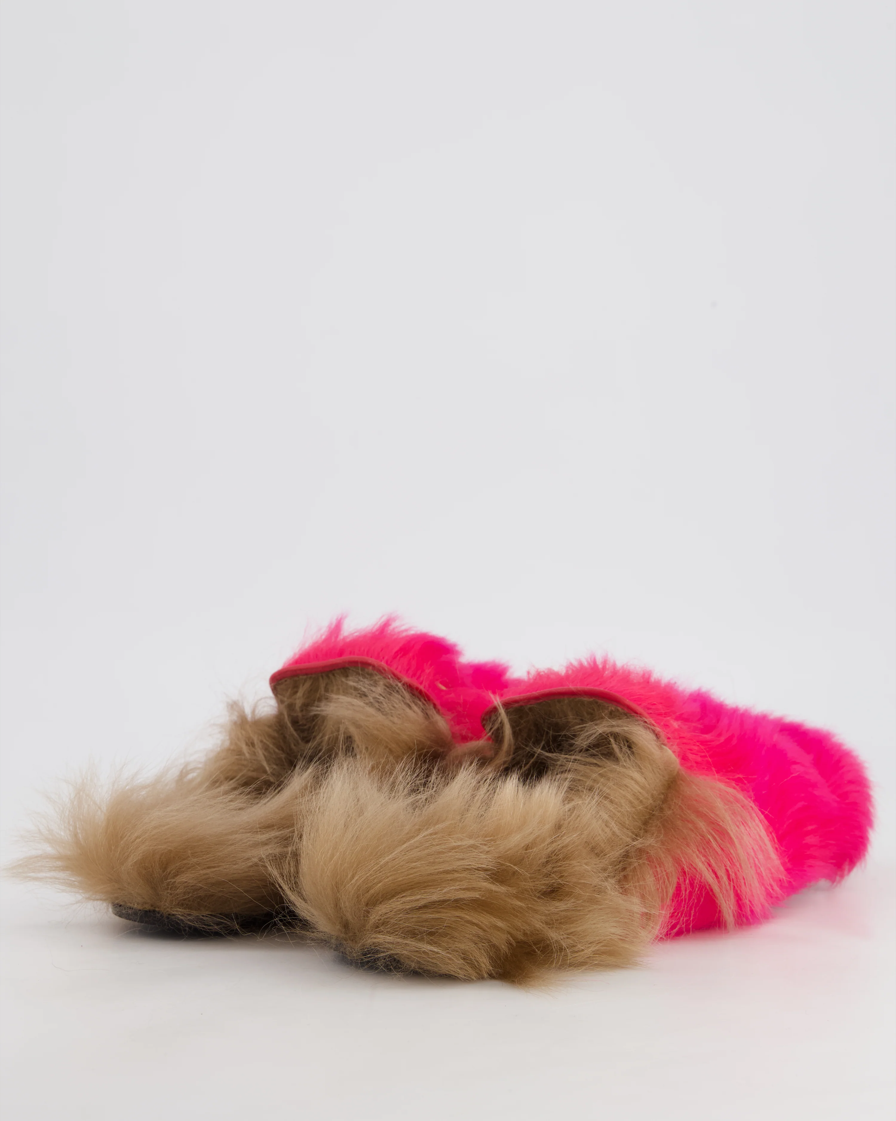 Gucci Hot Pink and Brown Fluffy Princetown Mules Size EU 36.5 RRP £865 - Image 3