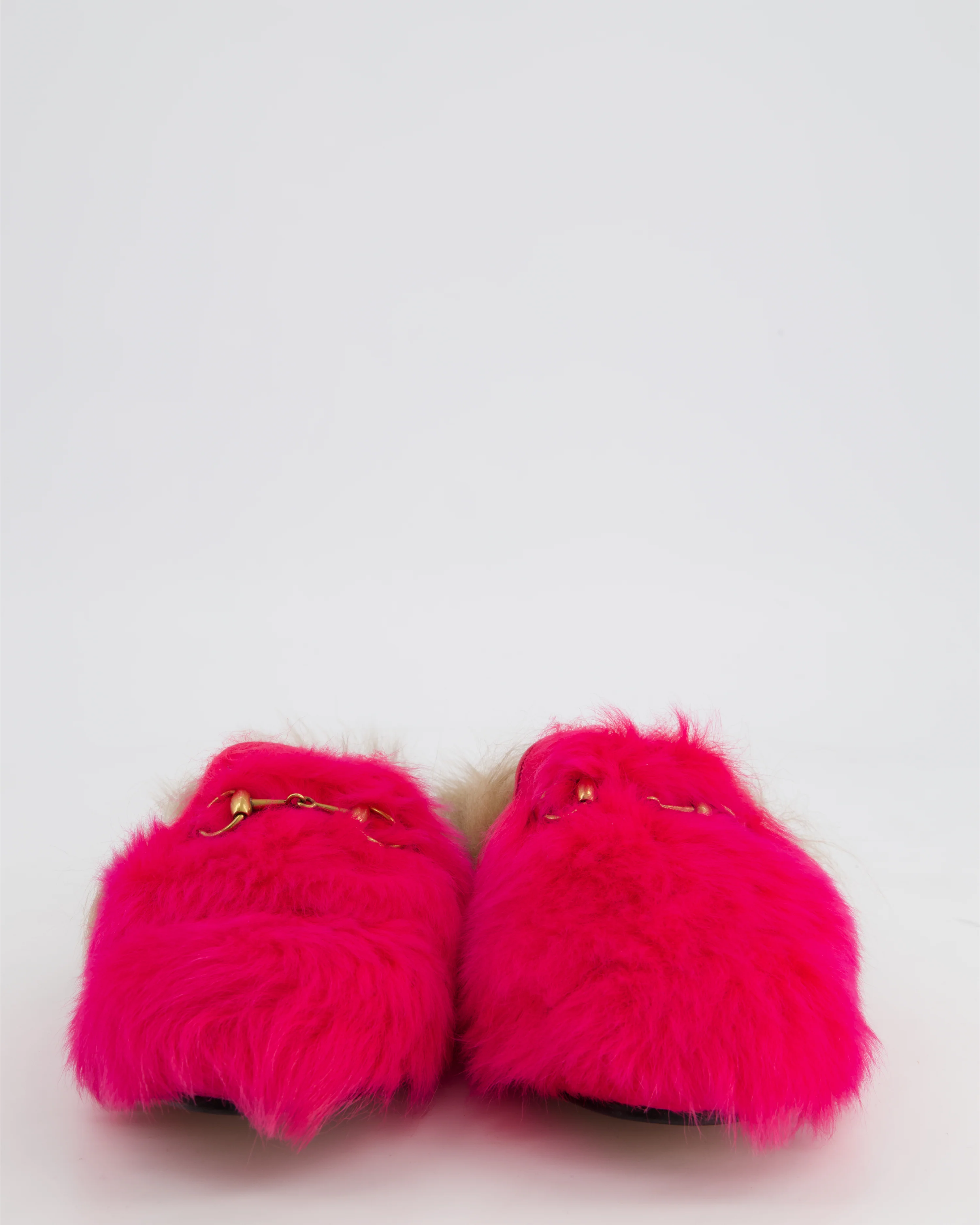 Gucci Hot Pink and Brown Fluffy Princetown Mules Size EU 36.5 RRP £865 - Image 4