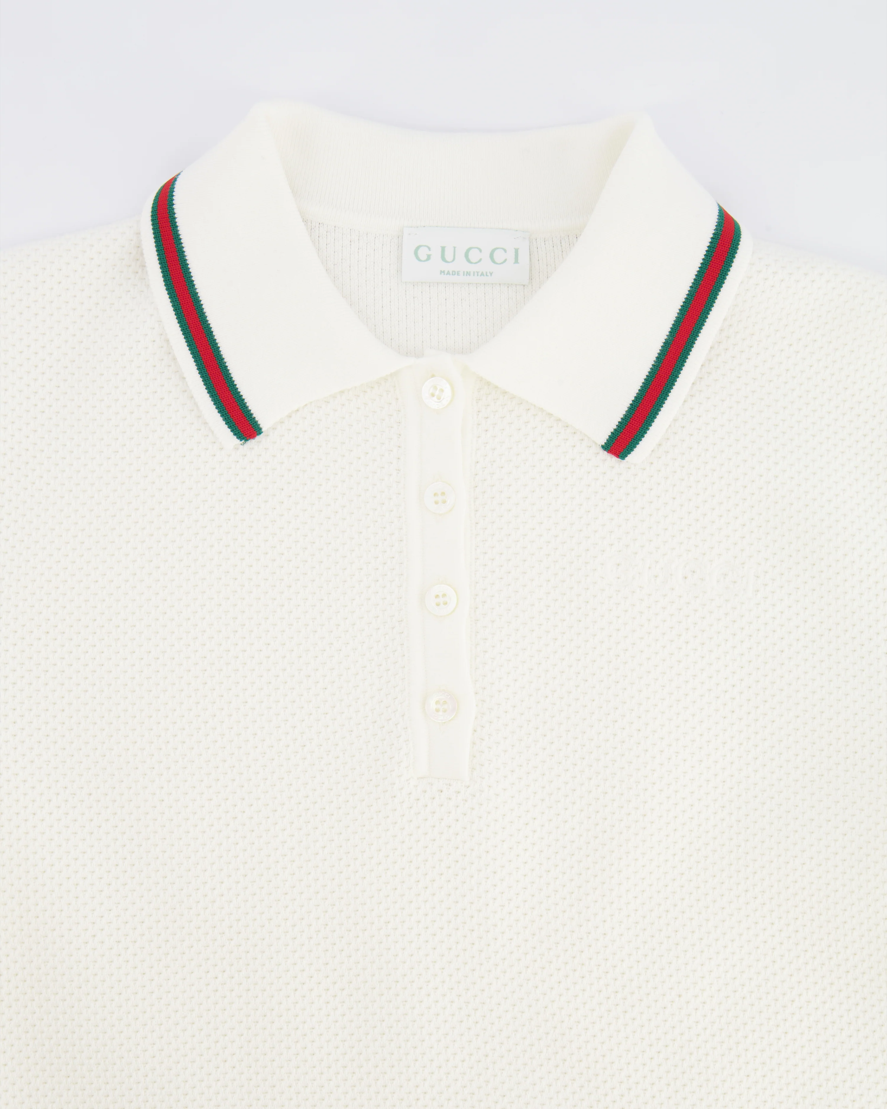 Gucci Kids White Knit Polo Dress with Gucci Logo and Collar Detail Size 10 years RRP £550 - Image 3