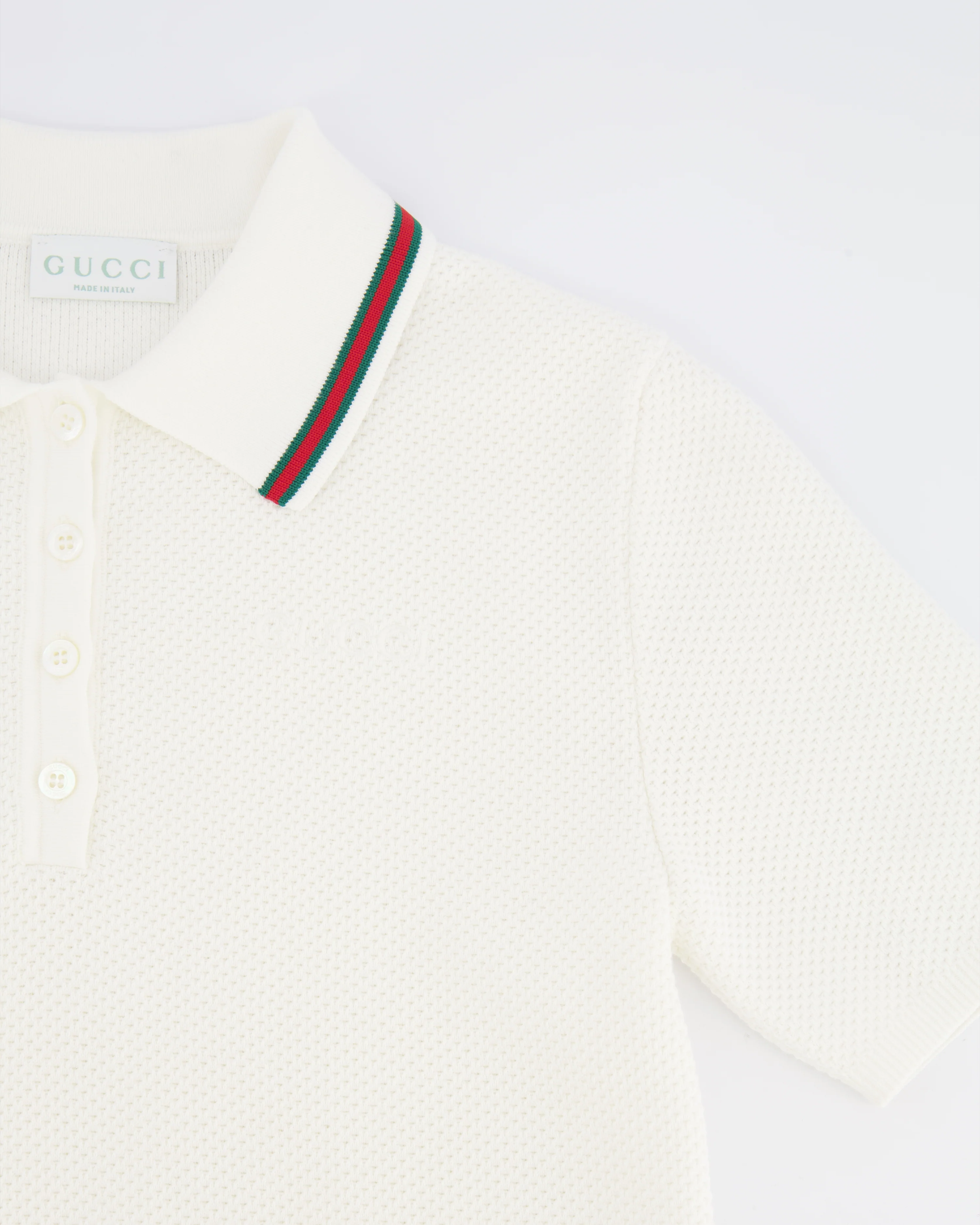 Gucci Kids White Knit Polo Dress with Gucci Logo and Collar Detail Size 10 years RRP £550 - Image 4