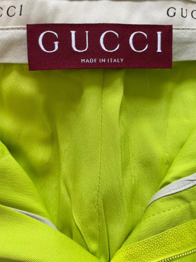 Gucci Lime Green Wool Shorts & Jacket Set With Silver Logo Detail Size IT 38/40 (UK 6/8) - Image 20