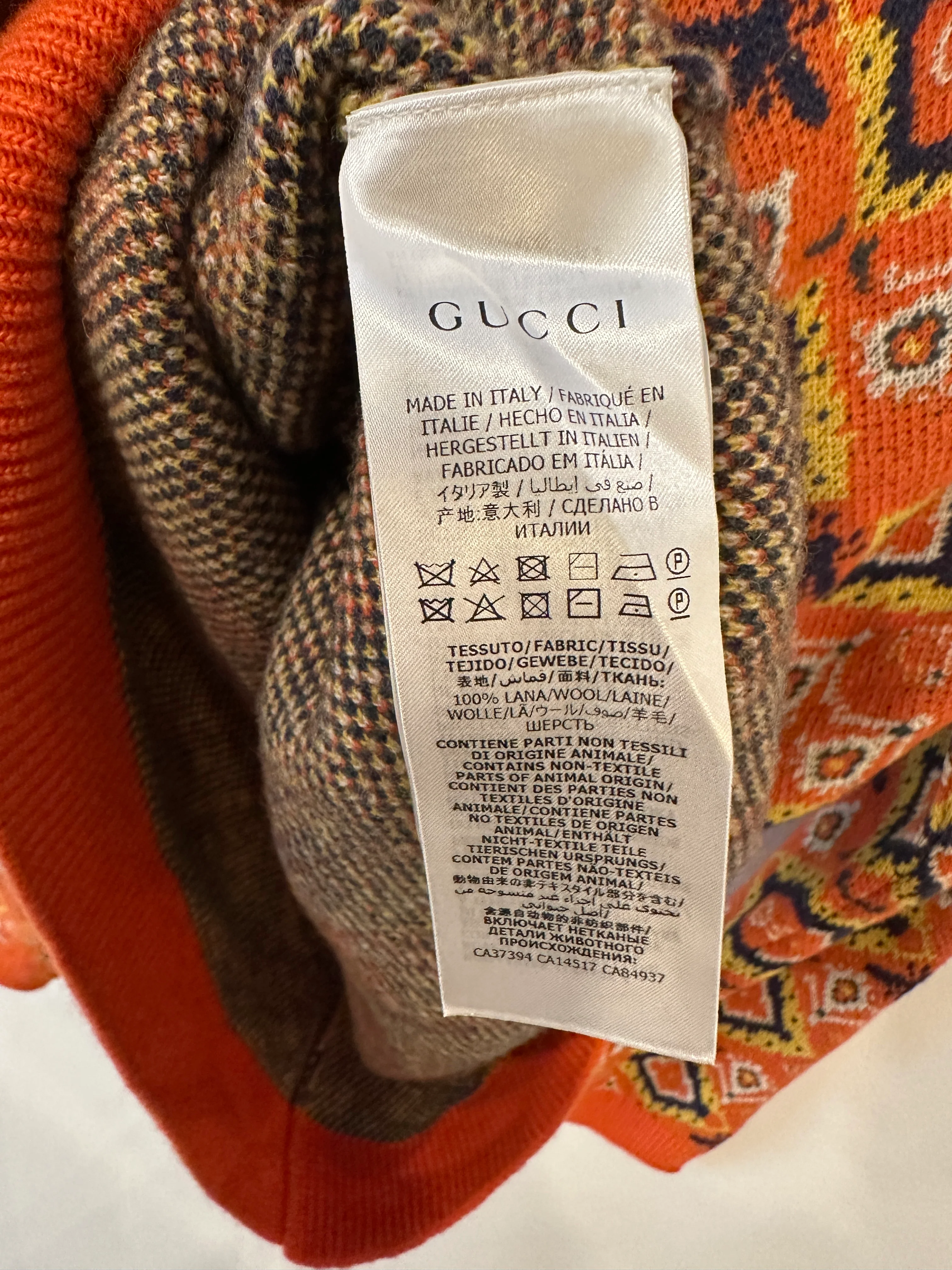 Gucci Orange High Neck Knitted Jumper with Bees and GG Logo Detail IT 42 (UK 10) - Image 12