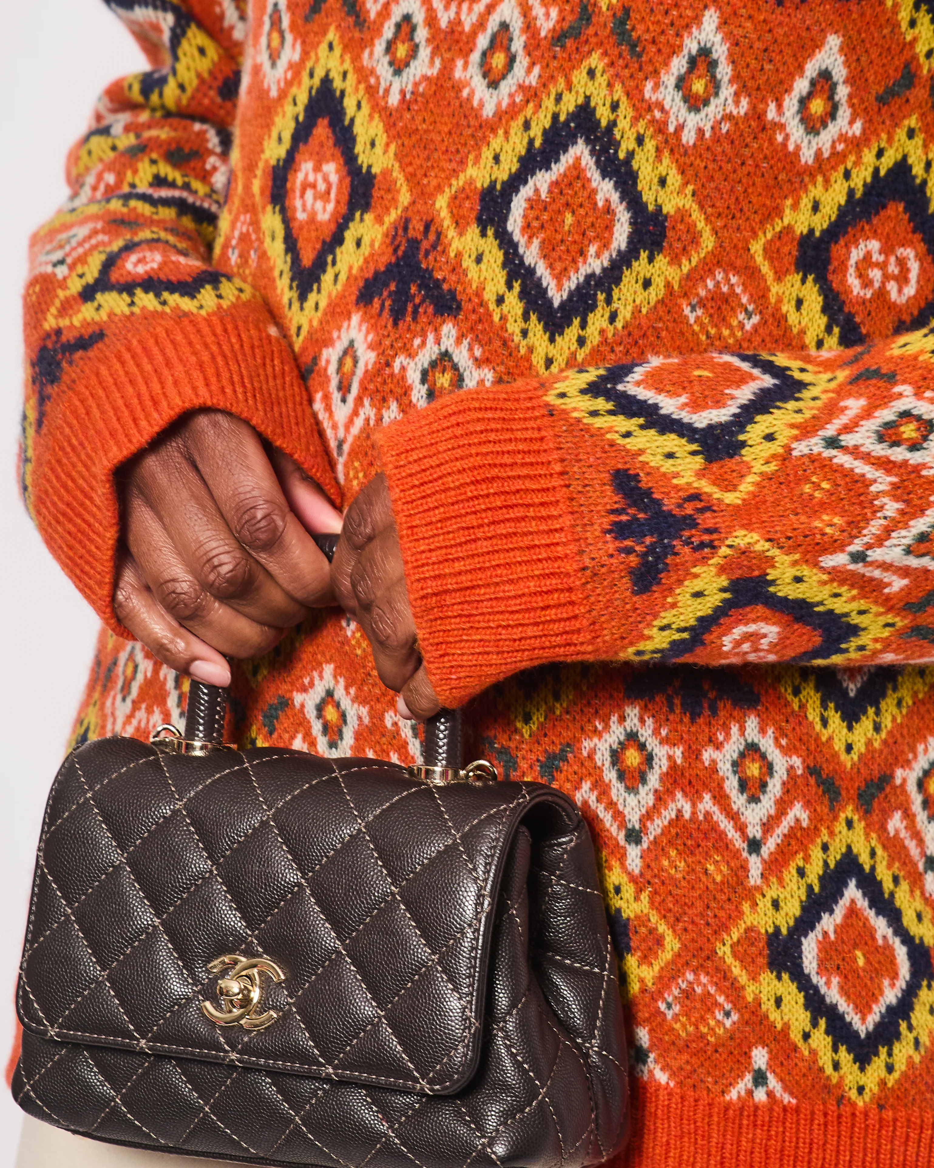 Gucci Orange High Neck Knitted Jumper with Bees and GG Logo Detail IT 42 (UK 10) - Image 4