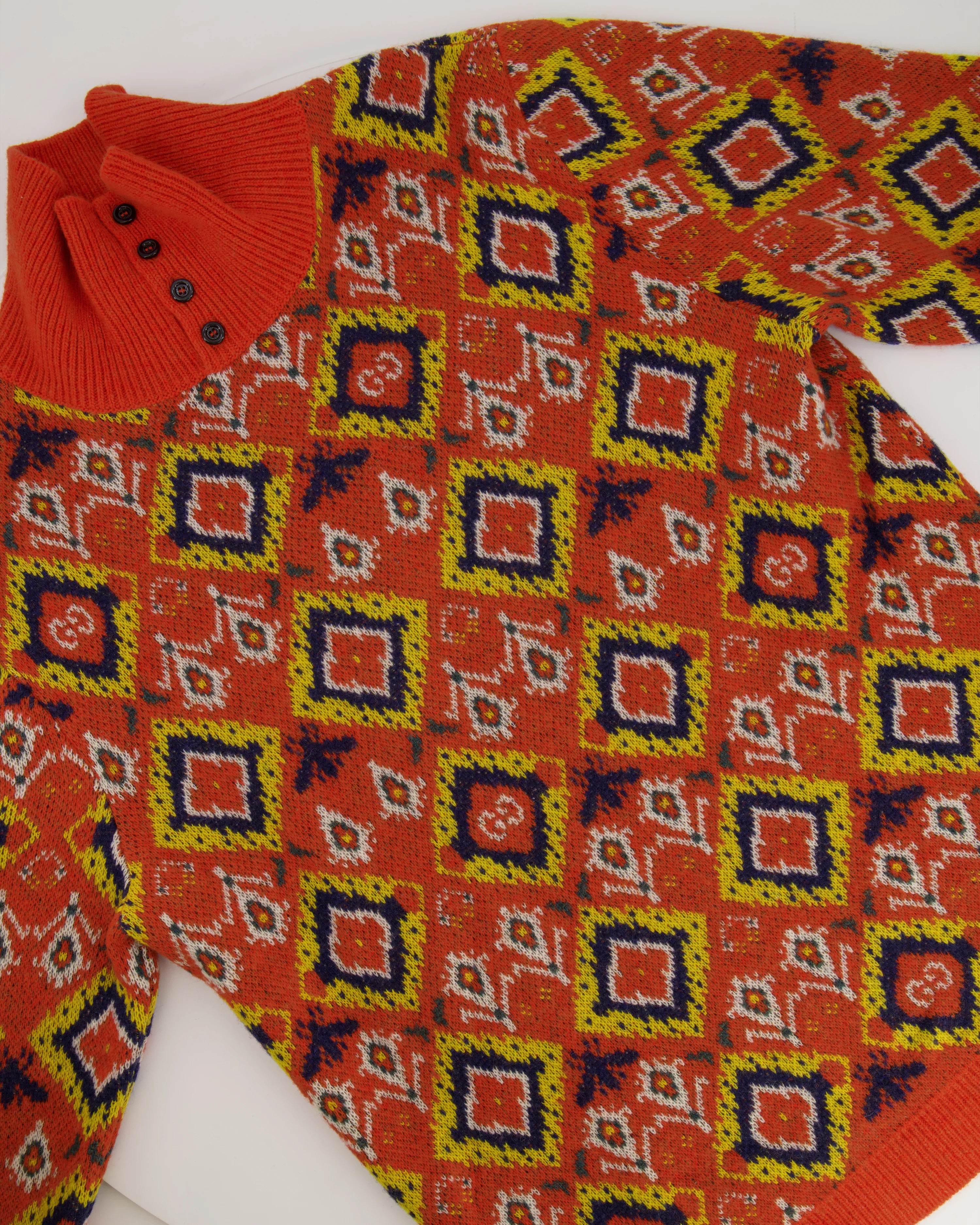 Gucci Orange High Neck Knitted Jumper with Bees and GG Logo Detail IT 42 (UK 10) - Image 5