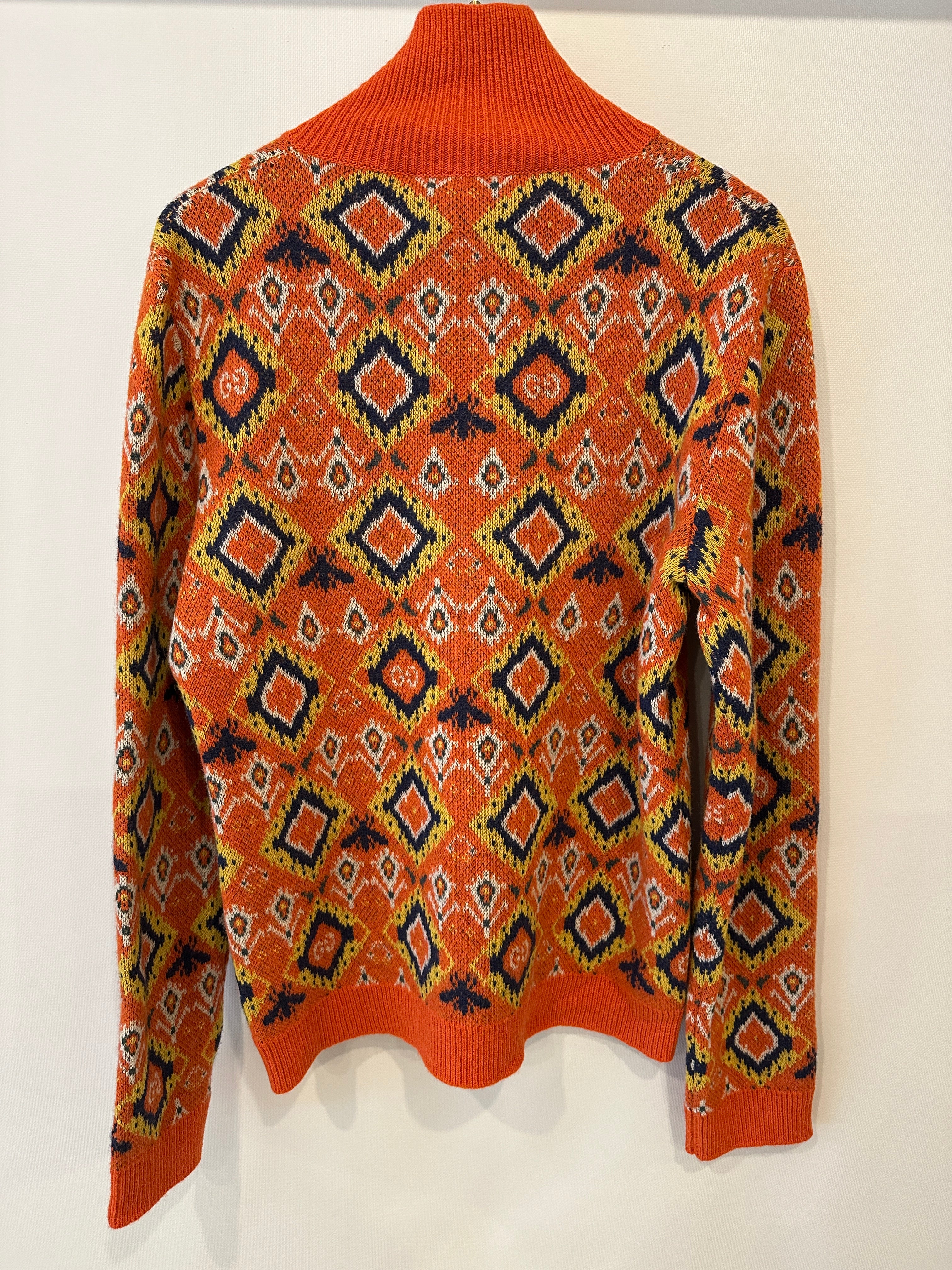 Gucci Orange High Neck Knitted Jumper with Bees and GG Logo Detail IT 42 (UK 10) - Image 9
