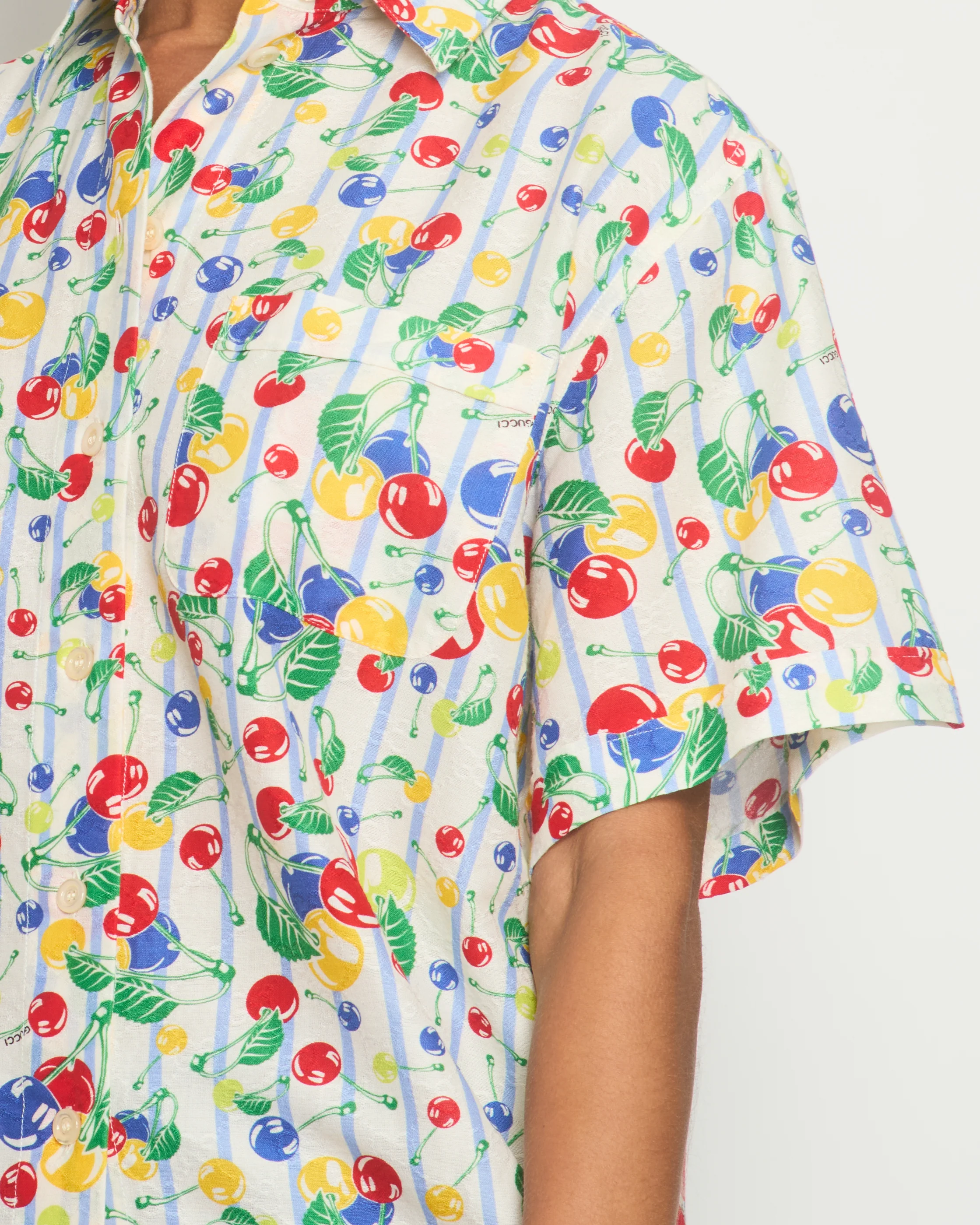 Gucci Red Cherry Print Bowling Shirt Size IT 36 (UK 4) - Image 4