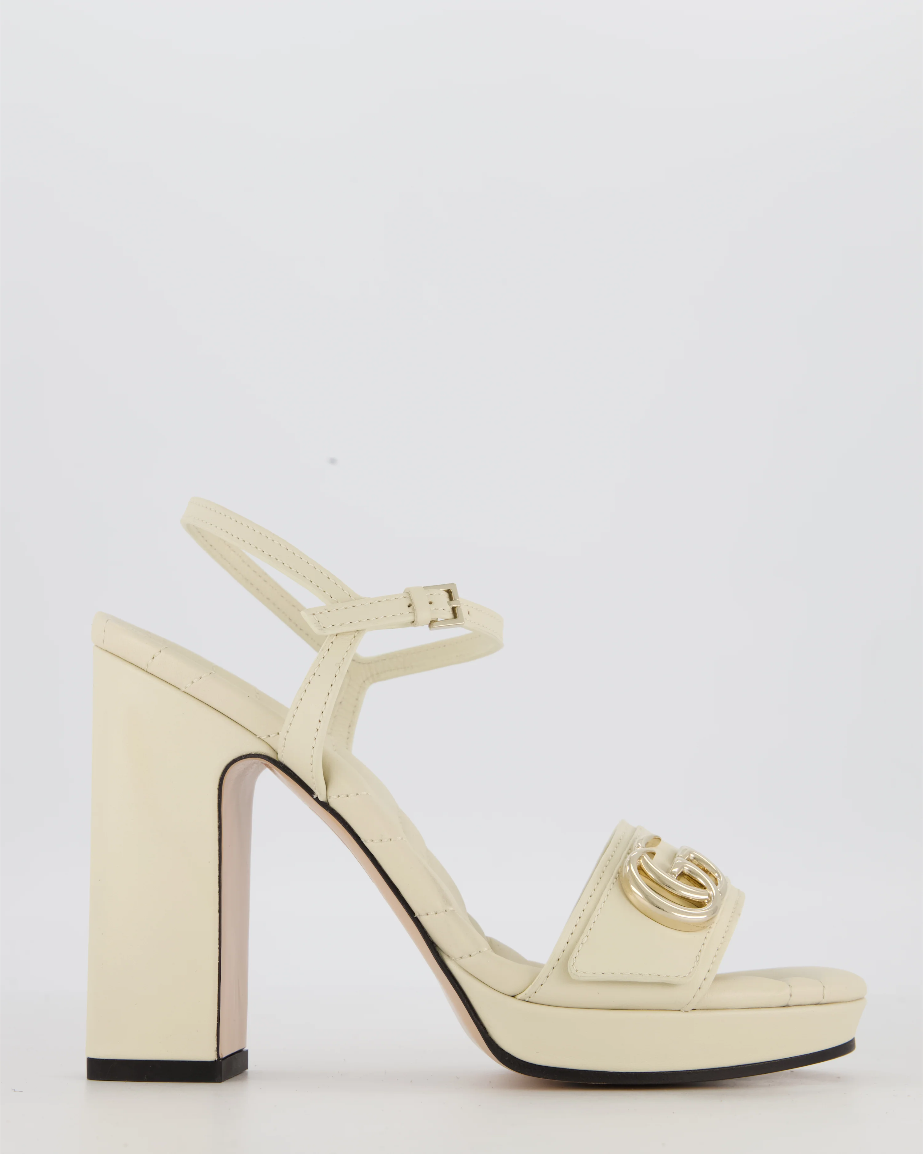 Gucci White Marmont Open-Toe Heels Size EU 38