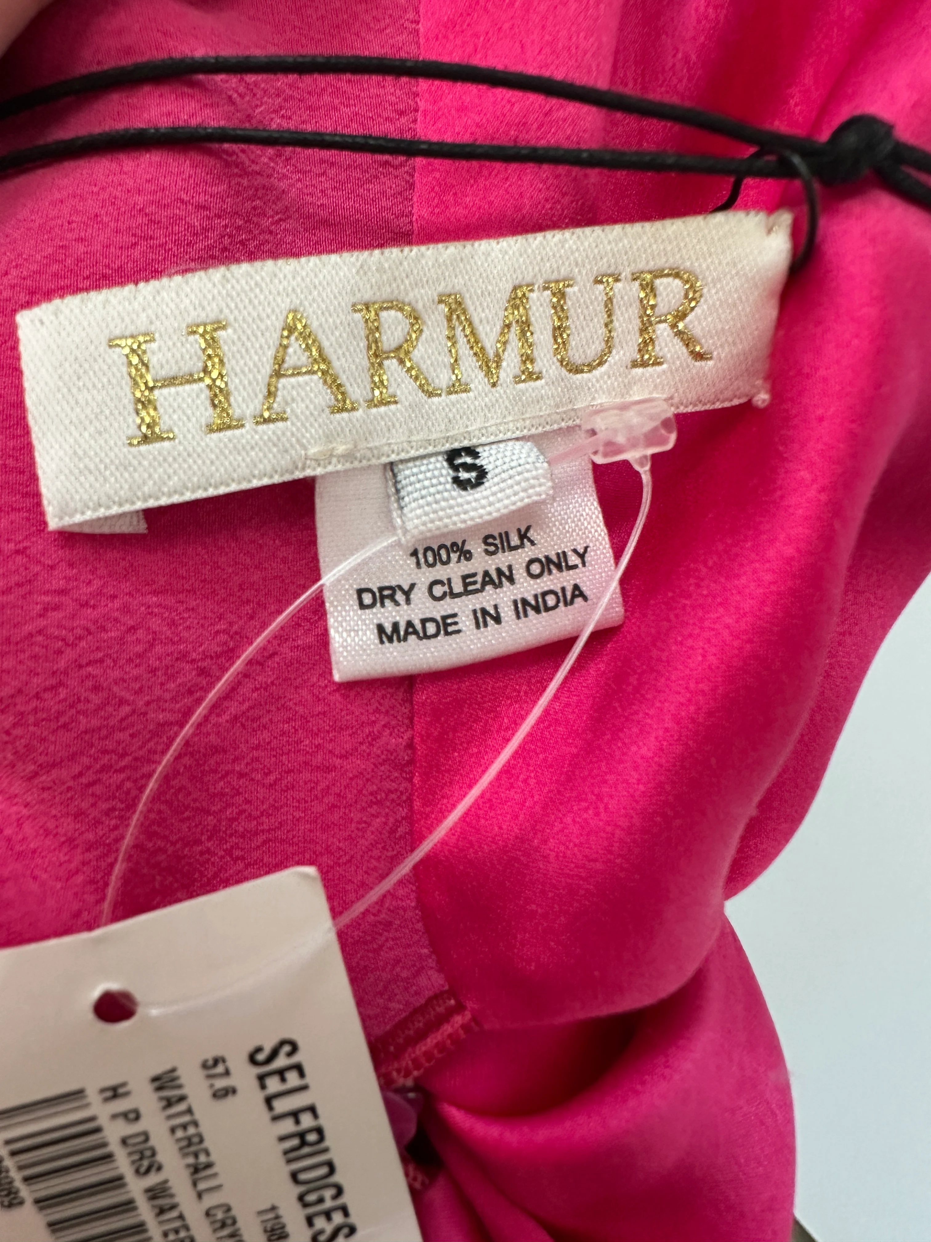Harmur Silk Fuchsia Maxi Dress with Crystal Neck Detail Size S (UK 8) - Image 11