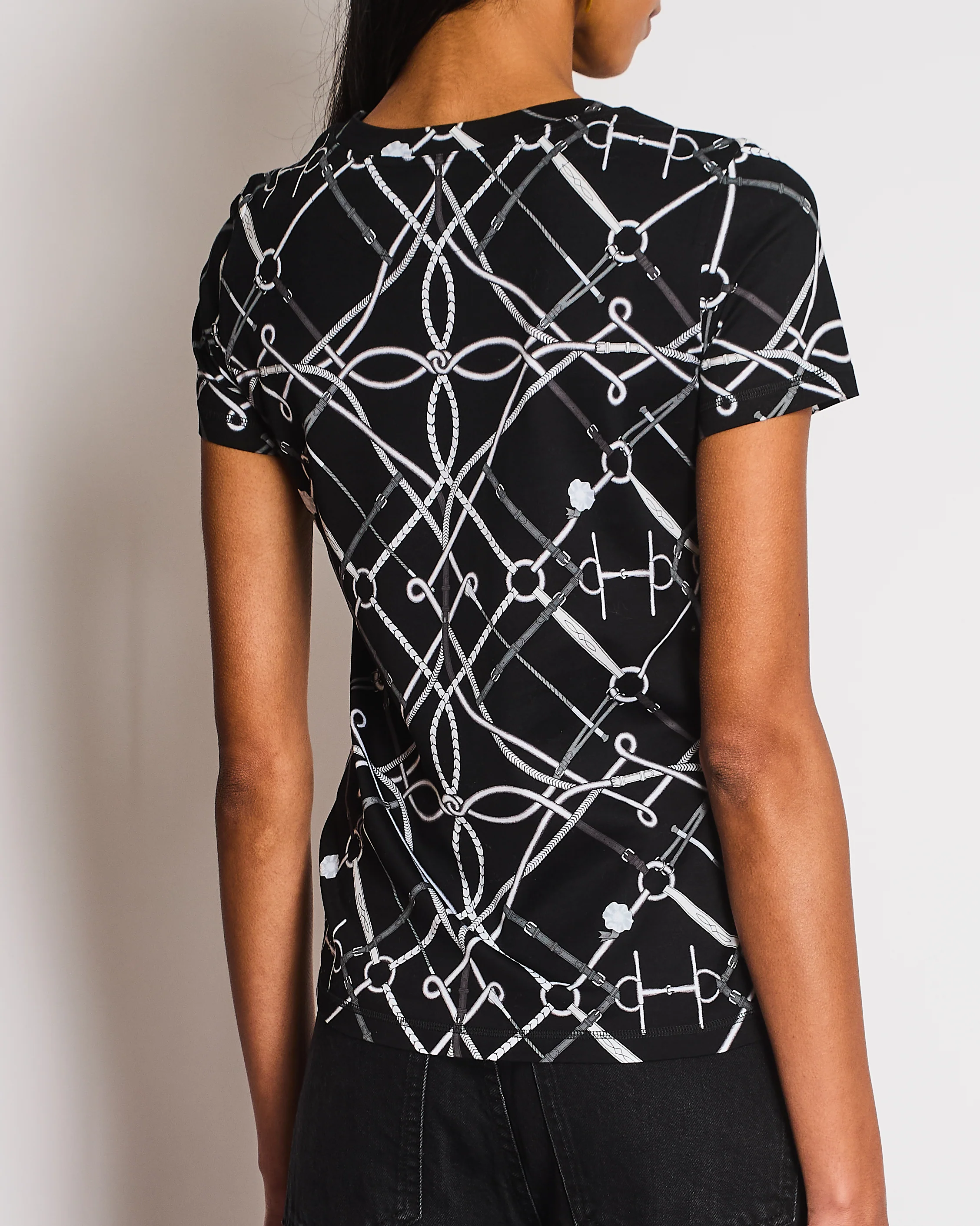 Hermès Black Parcours Sans Faute Round Neck T-Shirt Size FR 36 (UK 8) - Image 5