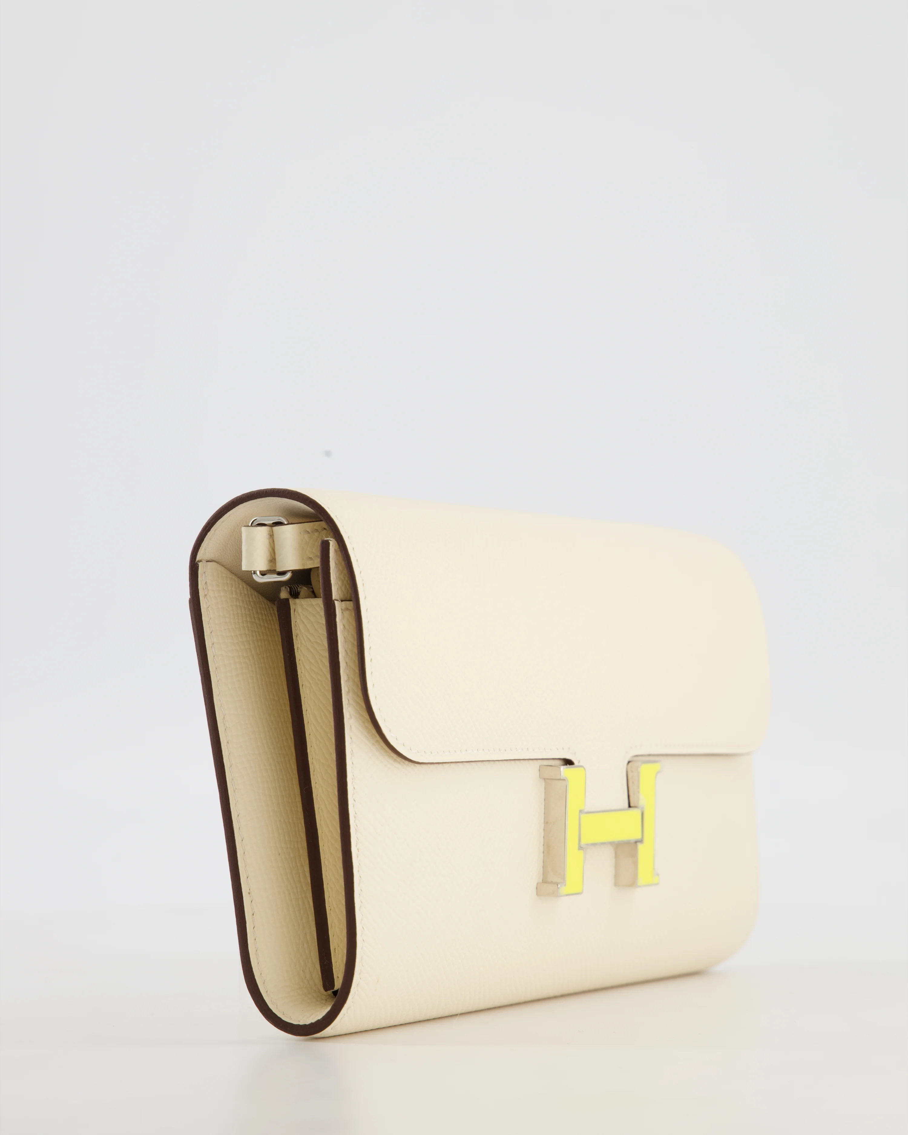 Hermès Constance To Go Bag in Nata Epsom Leather with Jaune Citron Enamel Hardware - Image 11