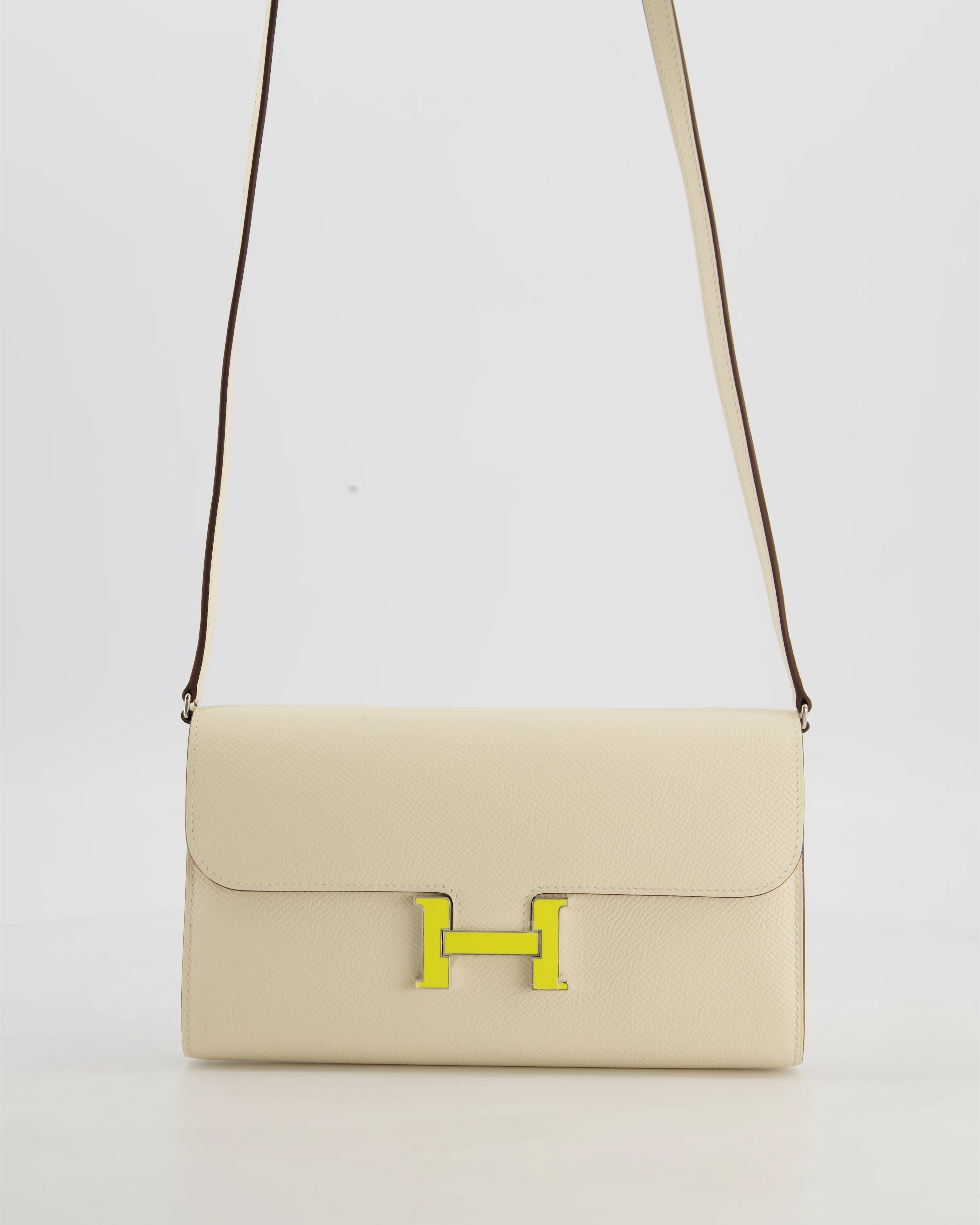 Hermès Constance To Go Bag in Nata Epsom Leather with Jaune Citron Enamel Hardware - Image 2