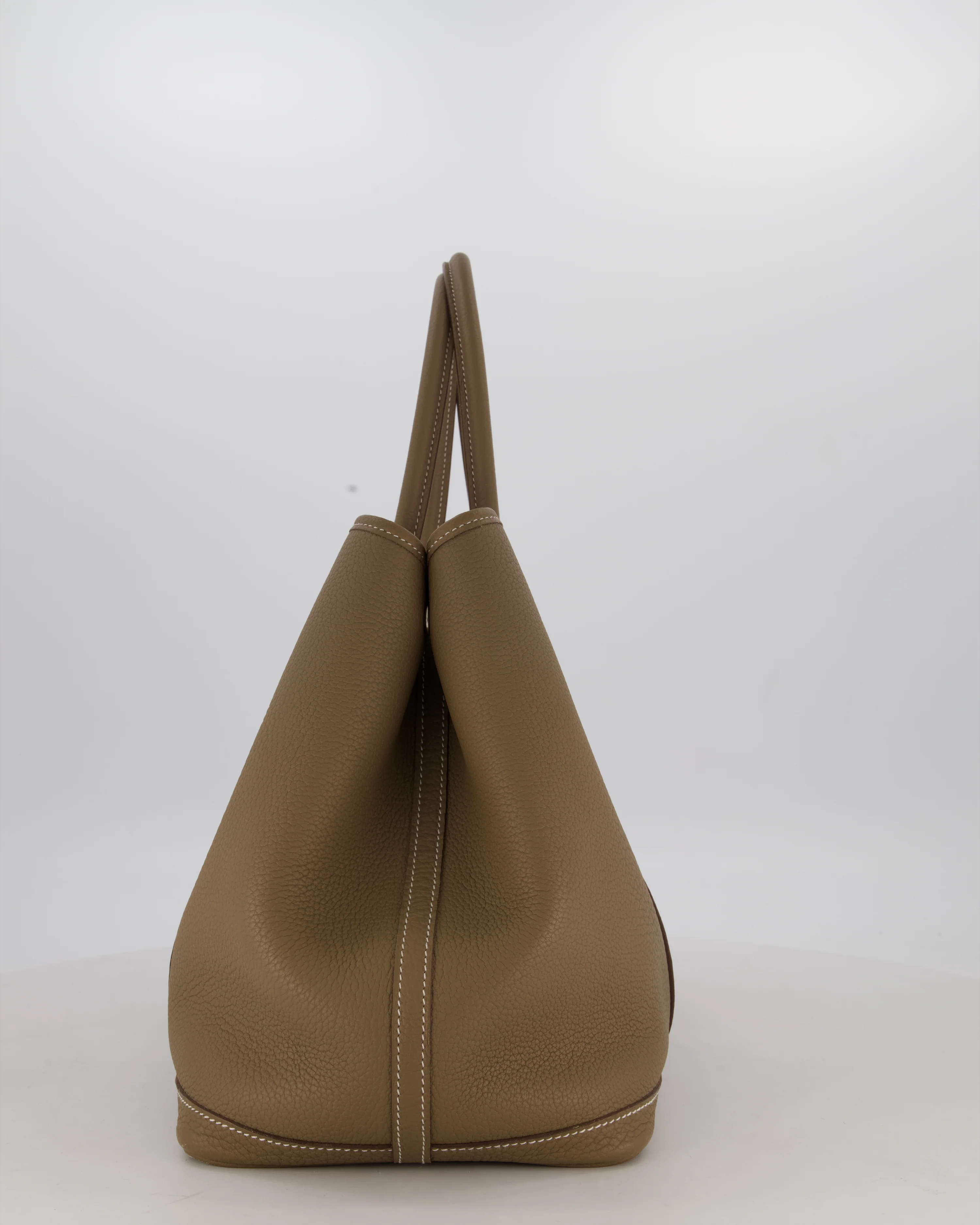 Hermès Garden Party 36 Bag in Etoupe Taurillon Clemence Leather with Palladium Hardware - Image 3
