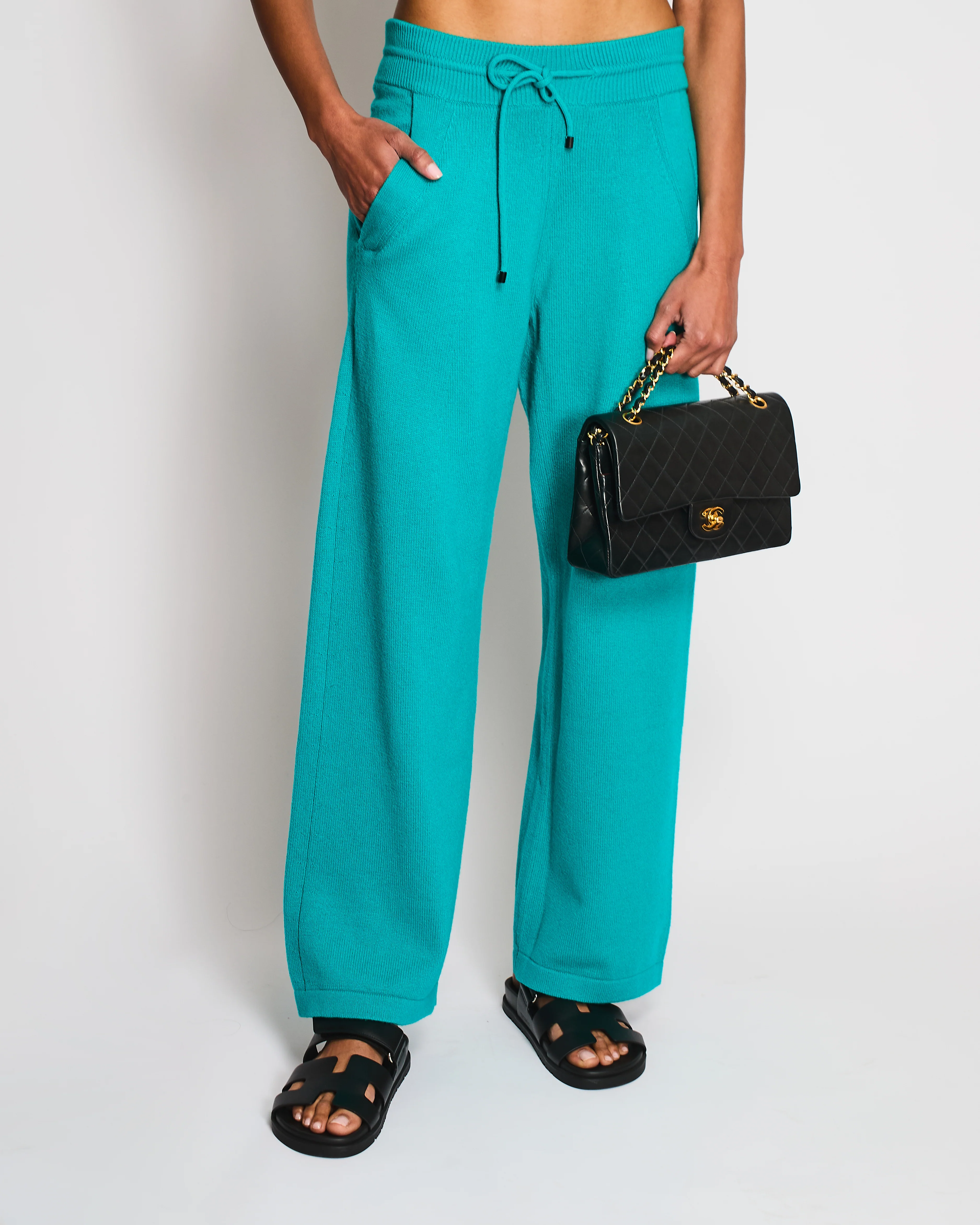 Hermès Green Cashmere Vest and Trouser Set Size FR 34/38 (UK 6/10) - Image 2