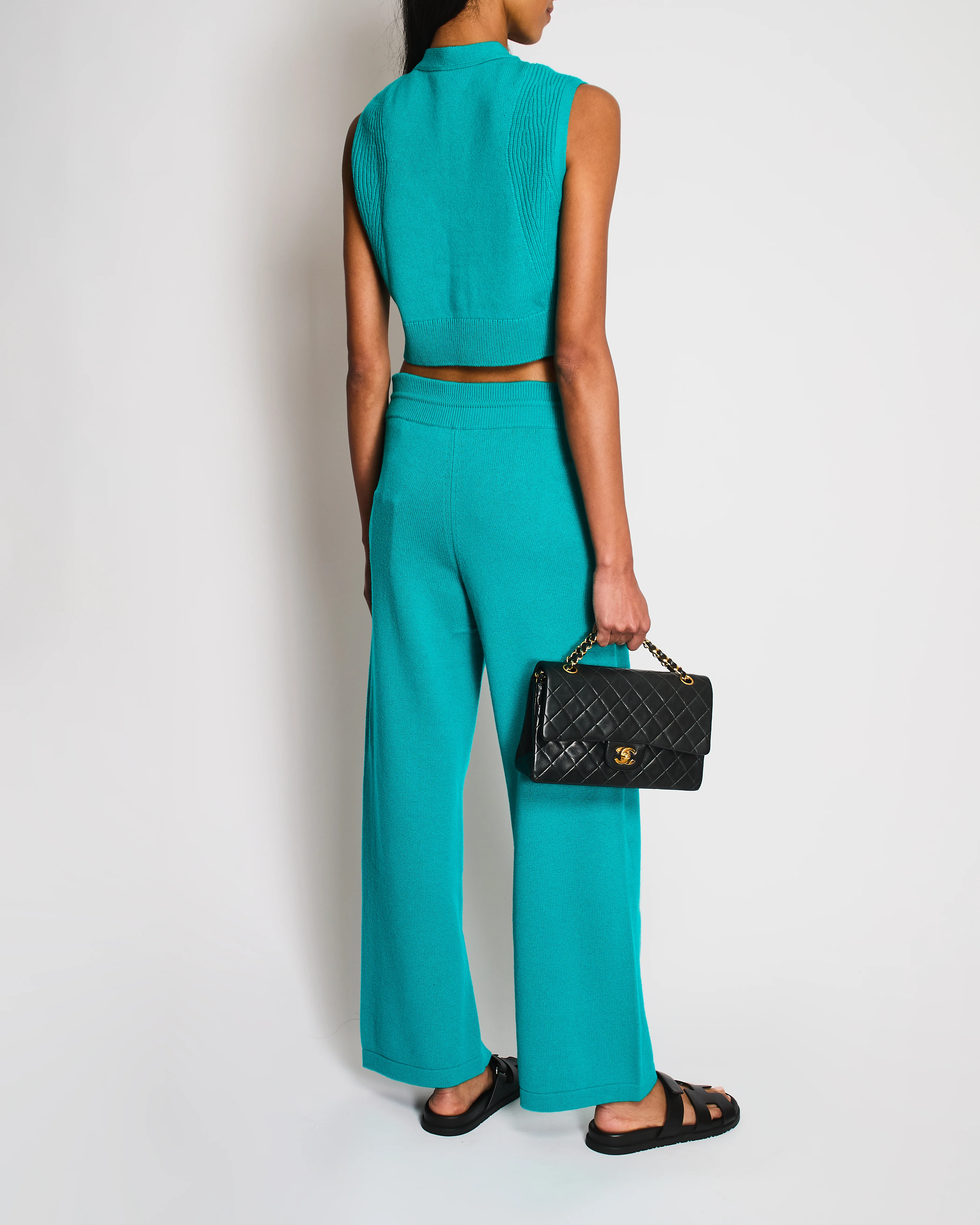 Hermès Green Cashmere Vest and Trouser Set Size FR 34/38 (UK 6/10) - Image 4