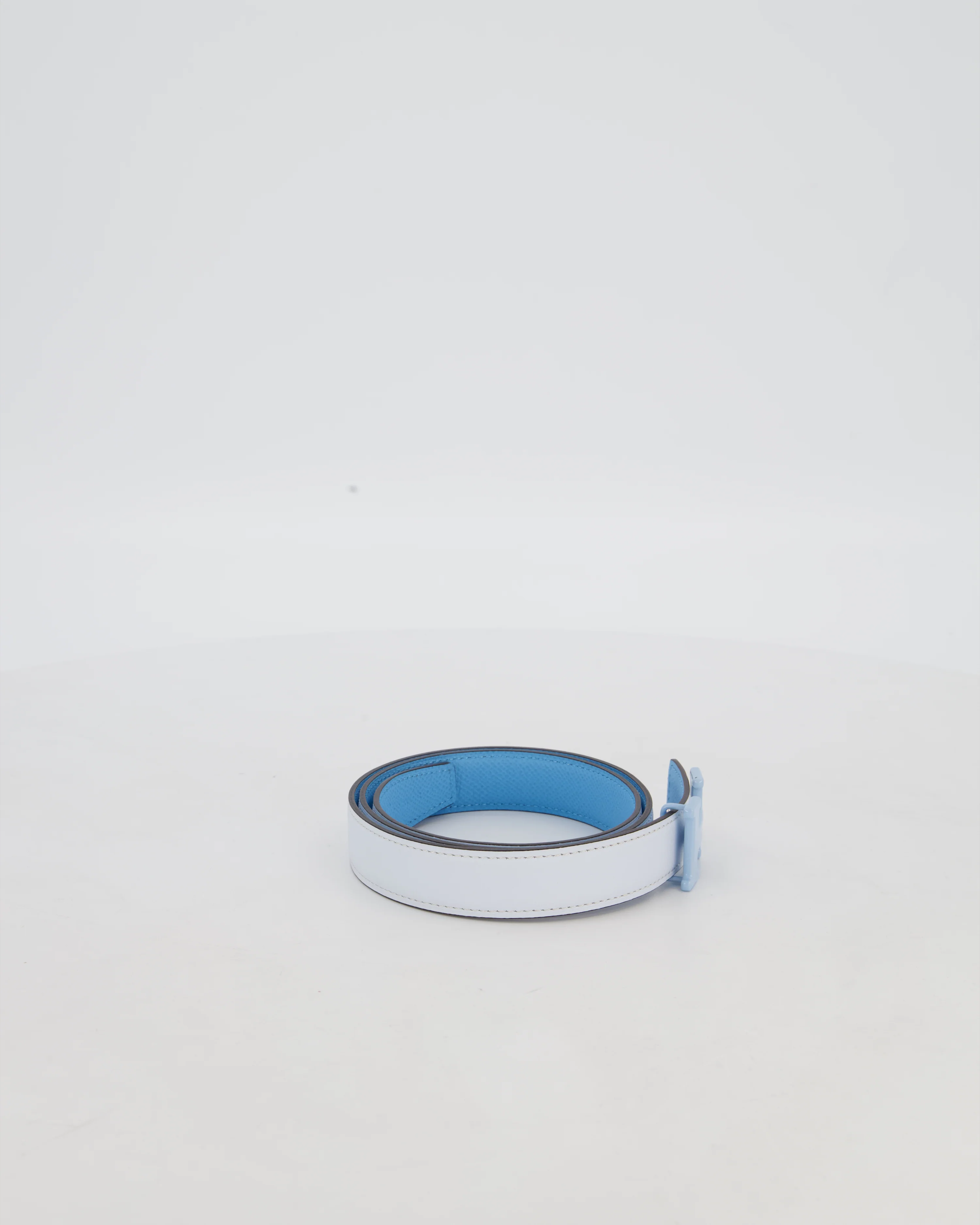 Hermès H Belt in Bleu Brume/Bleu Celeste Swift Leather Size 80cm - Image 2