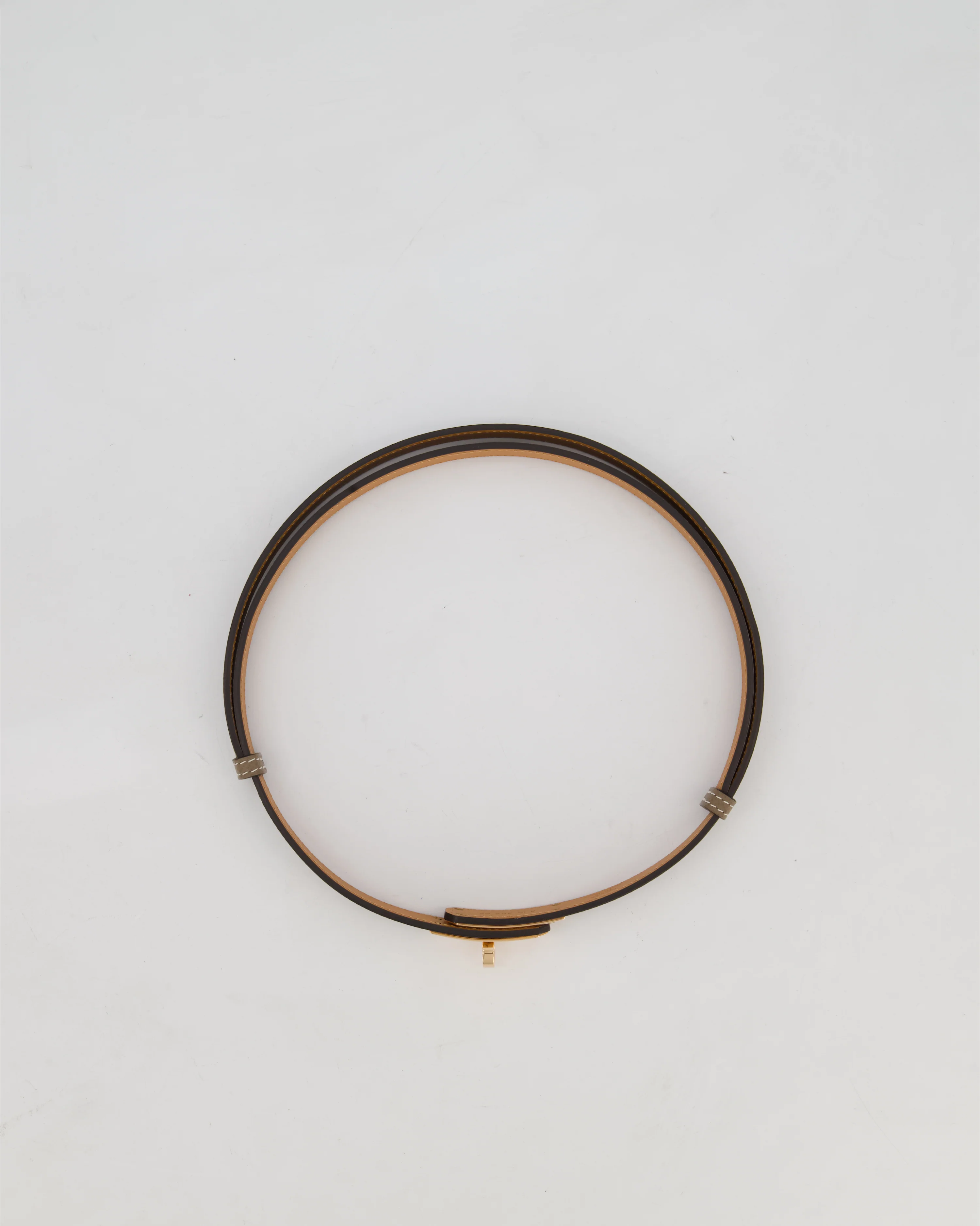 Hermès Kelly-To-Go Belt in Etoupe Epsom Leather with Rose Gold Hardware - Image 6