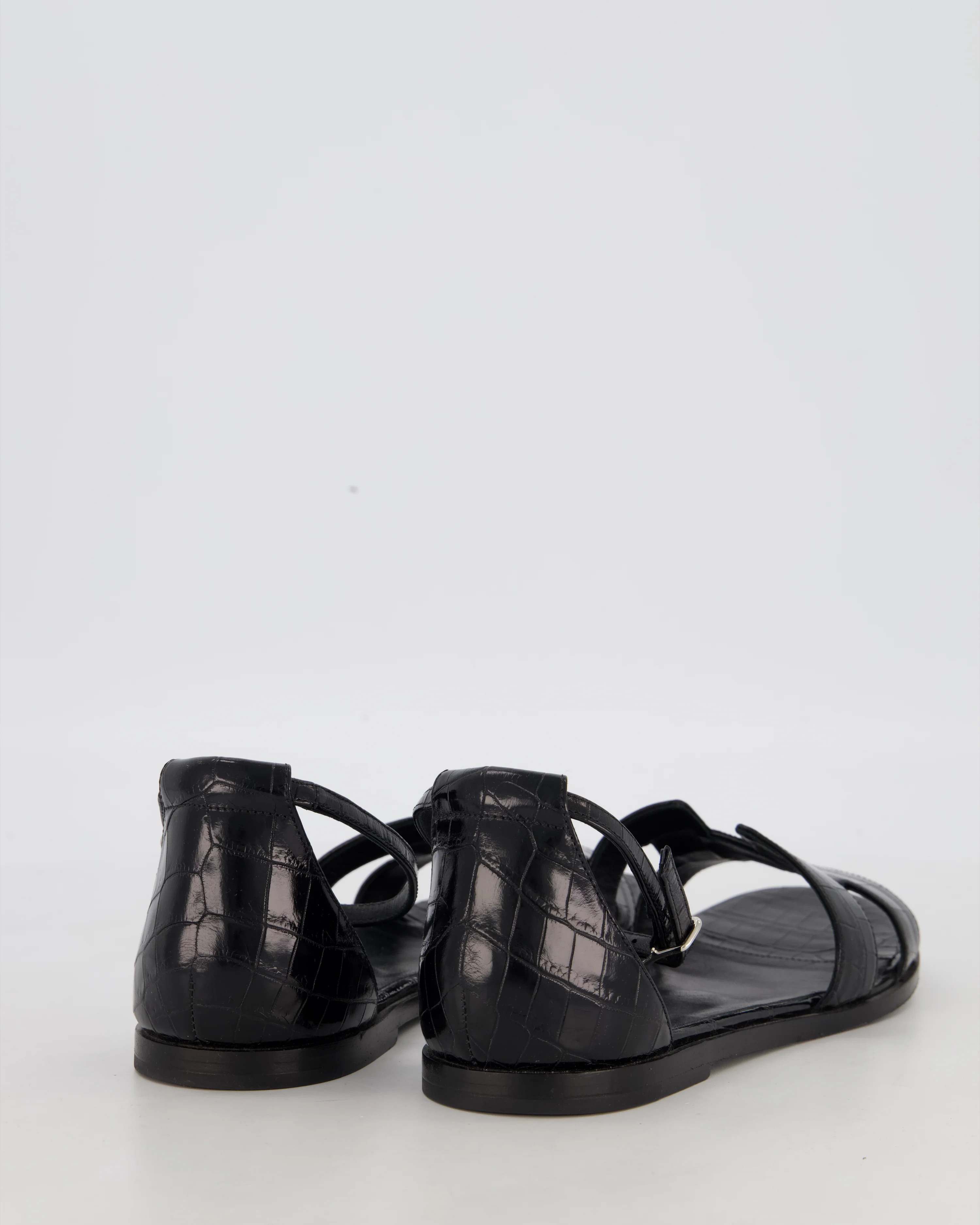 *HOT* Hermès Santorini Sandal in Noir Mississippiensis Alligator Leather Size EU 37 - Image 3