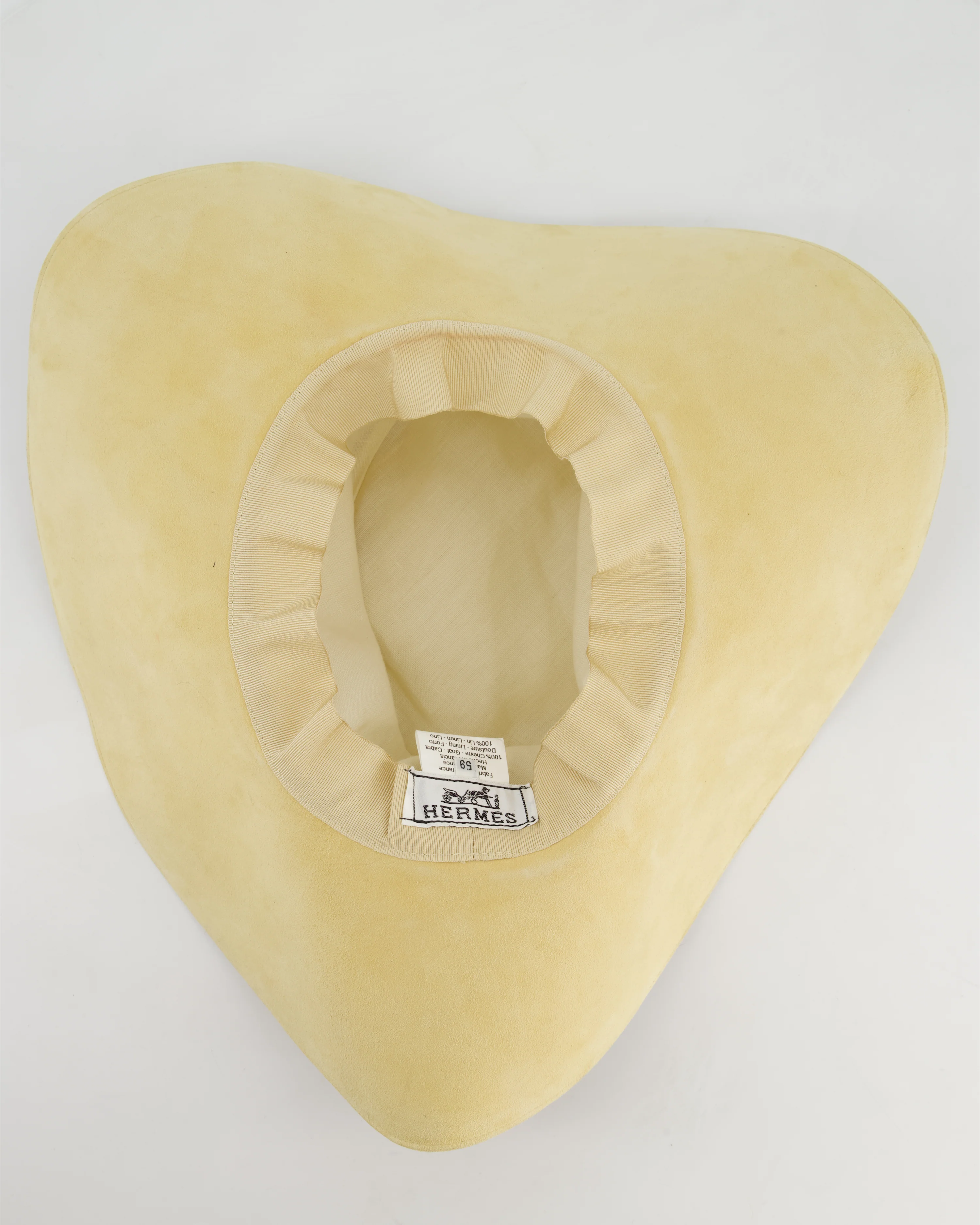 Hermès Beige Chèvre Suede Hat Size 59 - Image 8