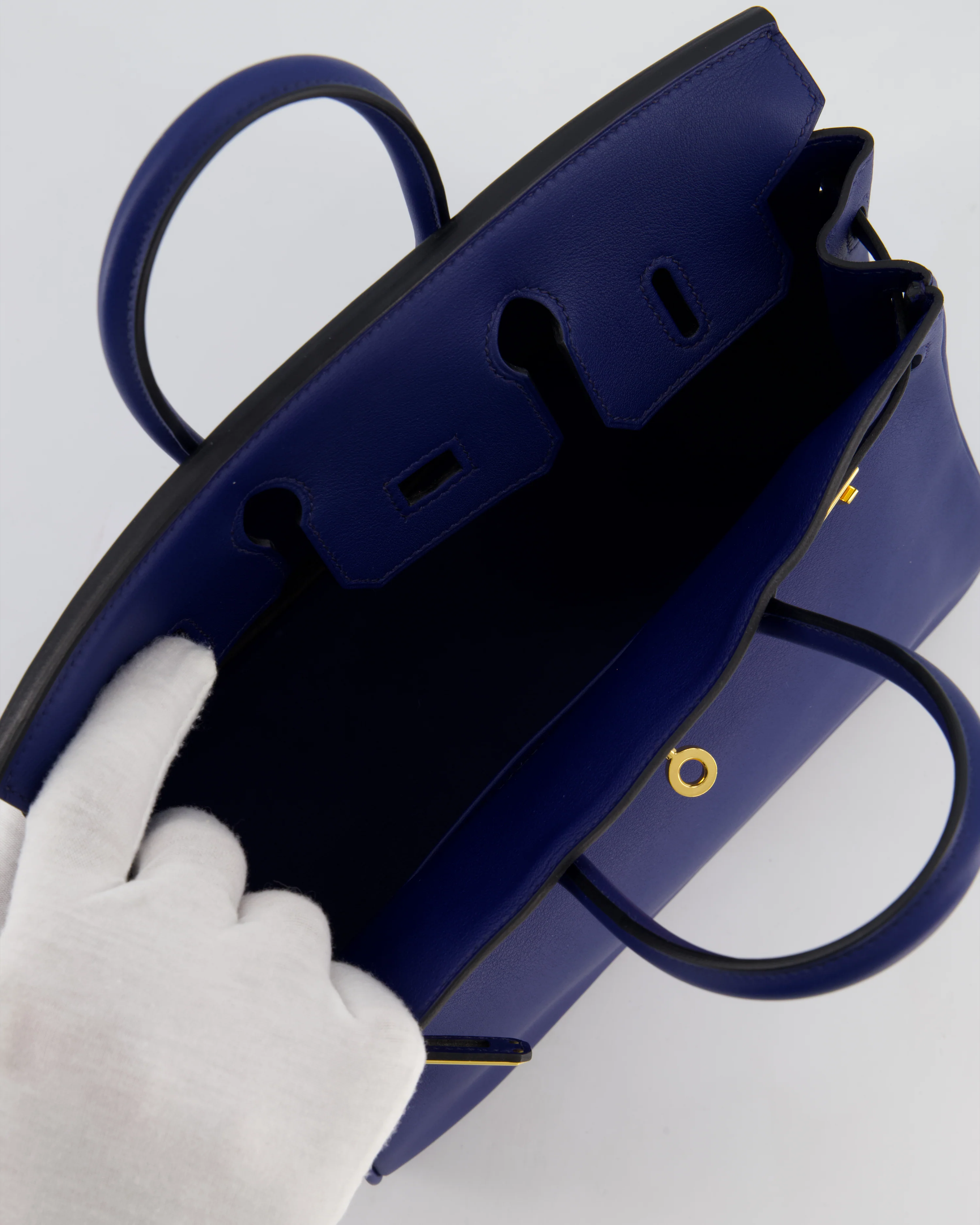 Hermès Birkin 25 Retourne Bag in Bleu Saphir Swift Leather with Gold Hardware - Image 17