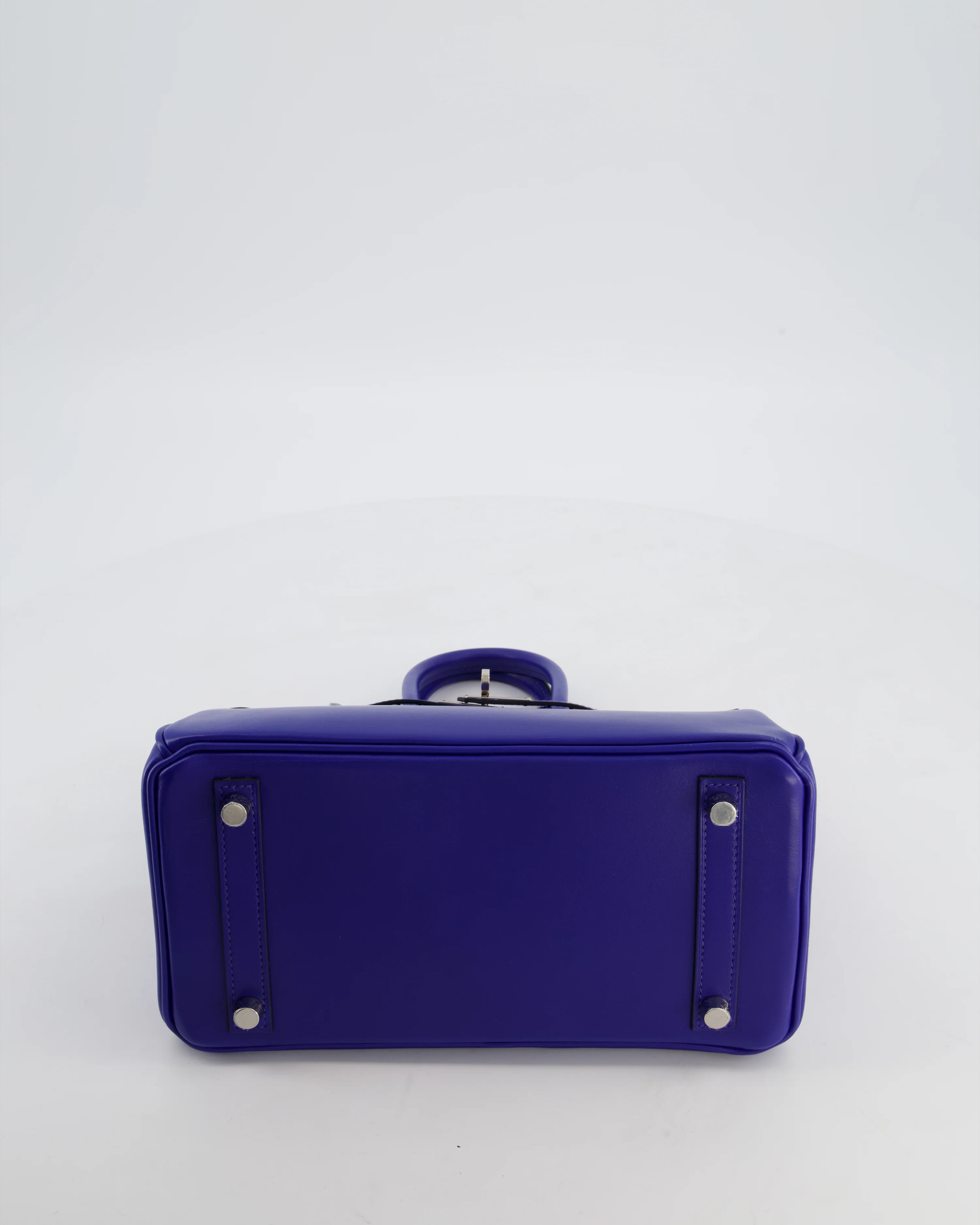 Hermès Birkin 25 Retourne Bag in Blue Electrique Tadelakt Leather with Palladium Hardware - Image 19