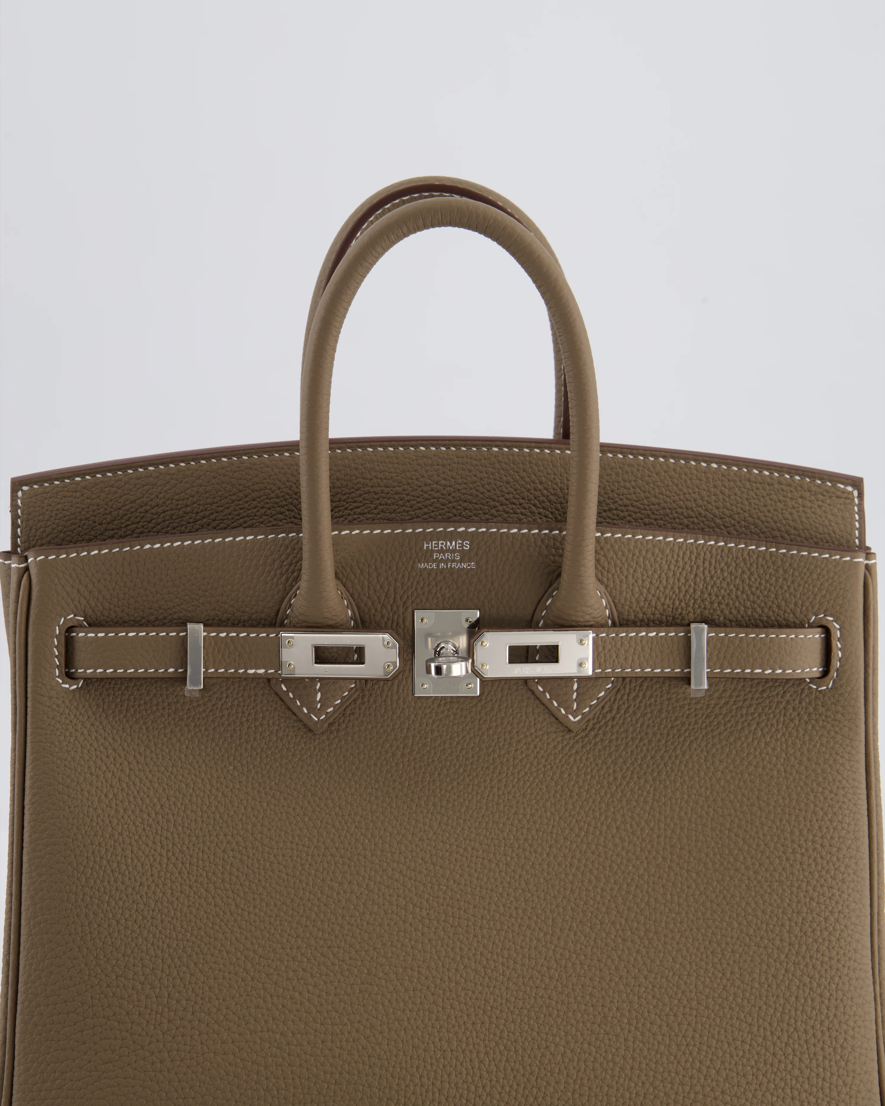 Hermès Birkin 25 Retourne Bag in Etoupe Togo Leather with Palladium Hardware - Image 14