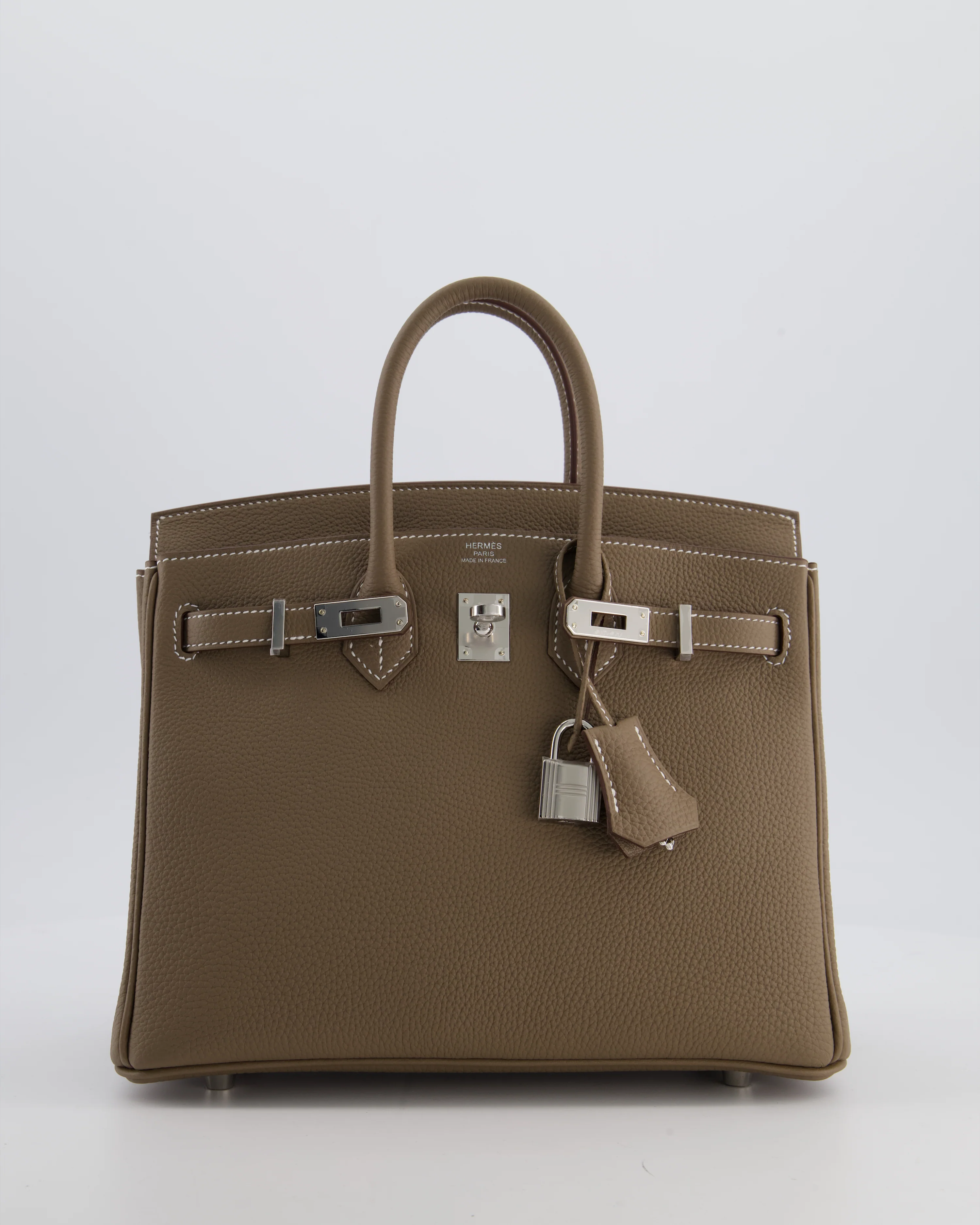 Hermès Birkin 25 Retourne Bag in Etoupe Togo Leather with Palladium Hardware - Image 2