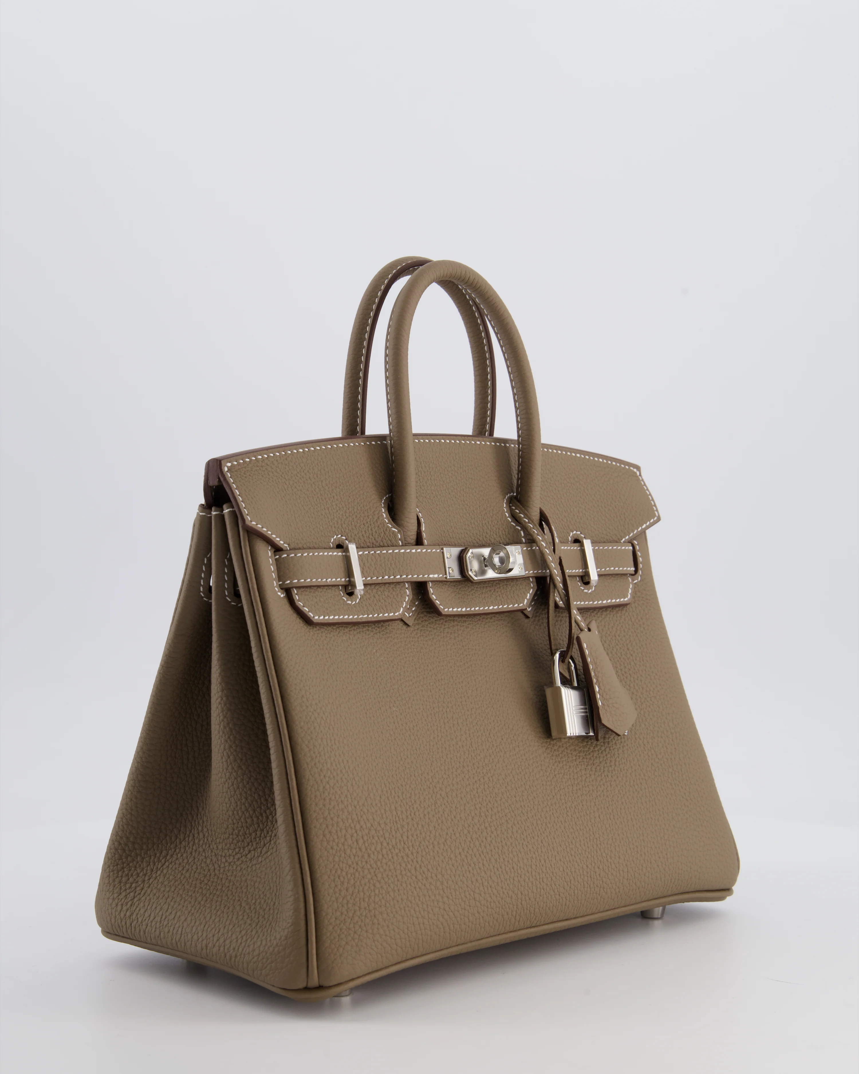 Hermès Birkin 25 Retourne Bag in Etoupe Togo Leather with Palladium Hardware - Image 3