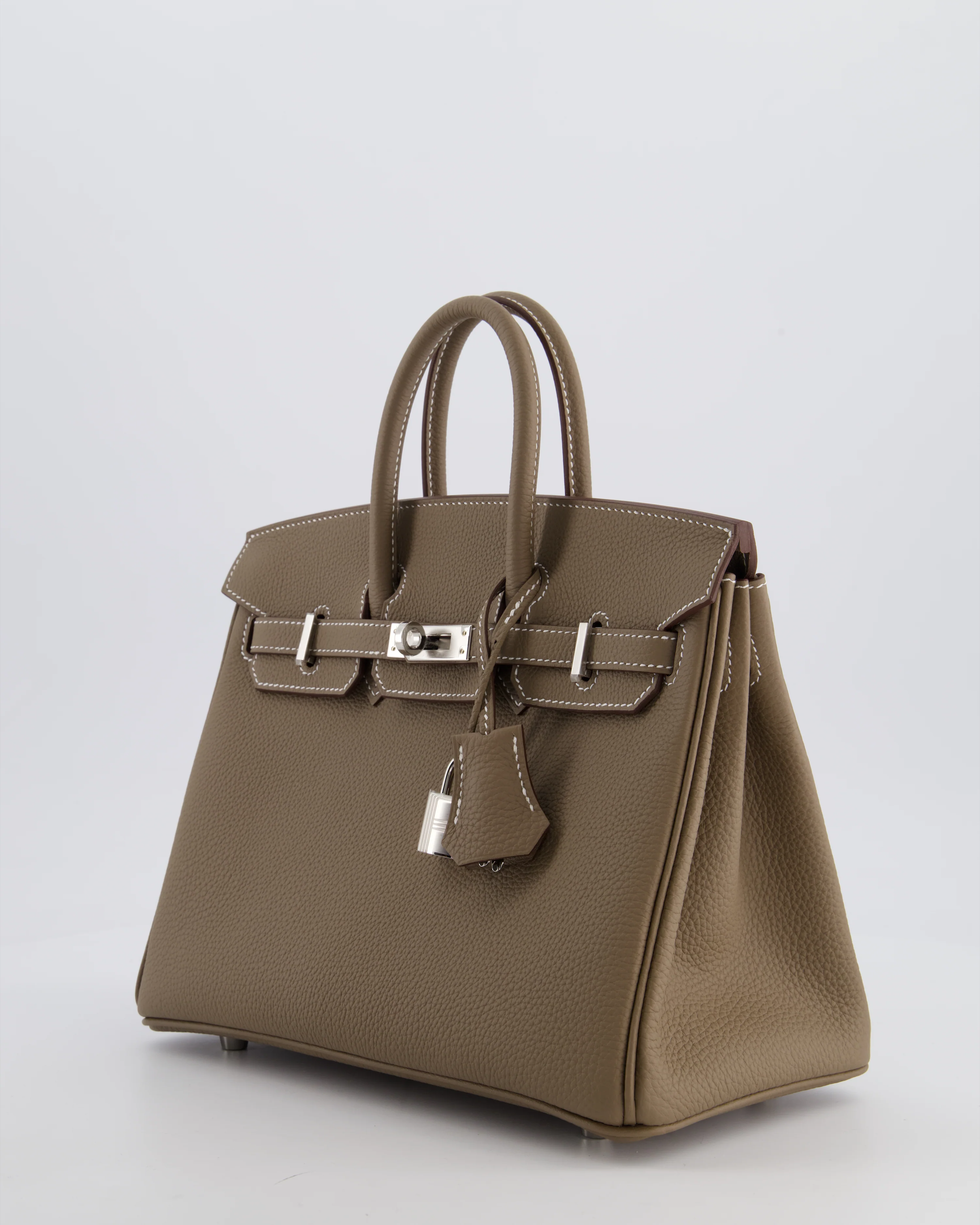 Hermès Birkin 25 Retourne Bag in Etoupe Togo Leather with Palladium Hardware - Image 9