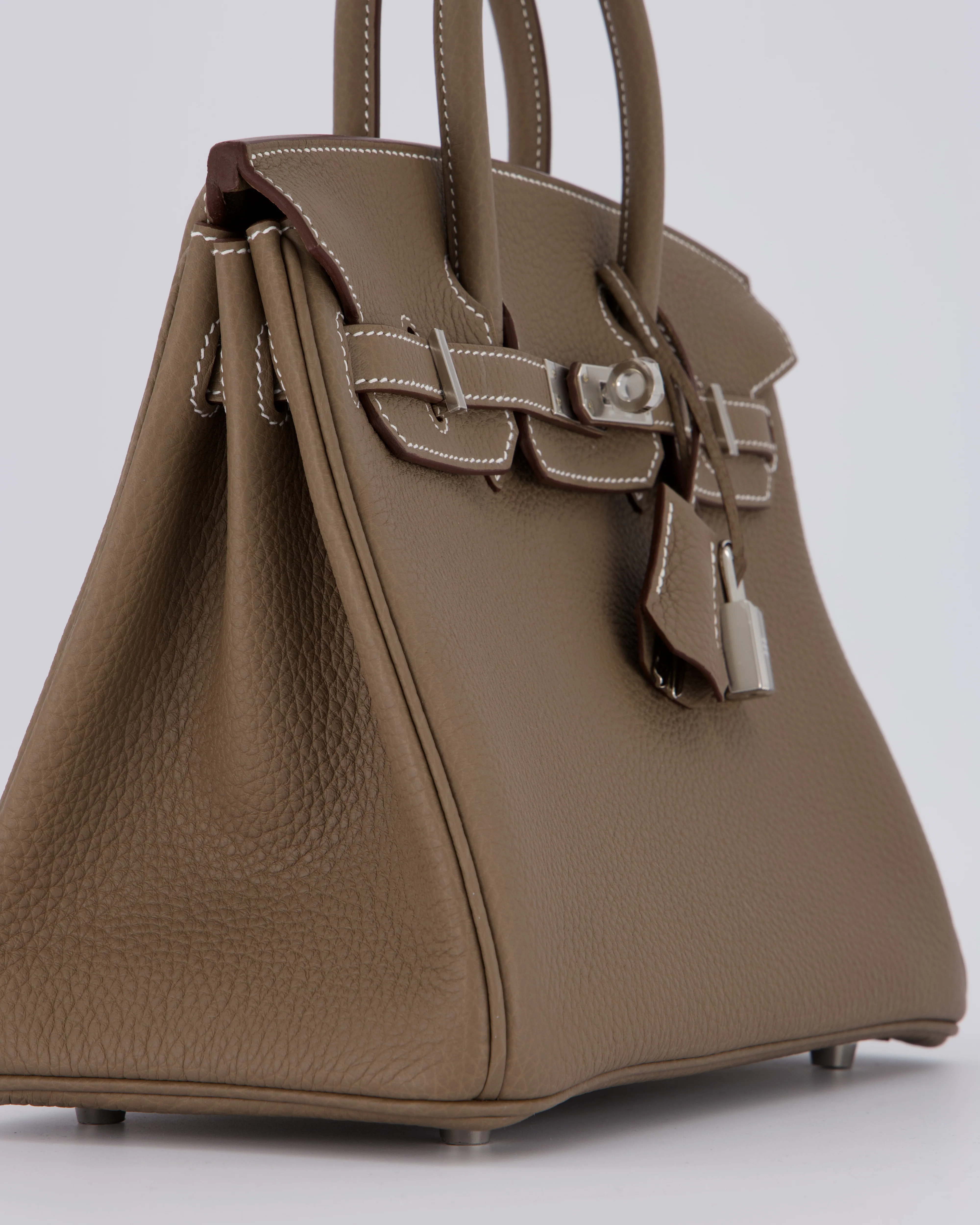 Hermès Birkin 25 Retourne Bag in Etoupe Togo Leather with Palladium Hardware - Image 12