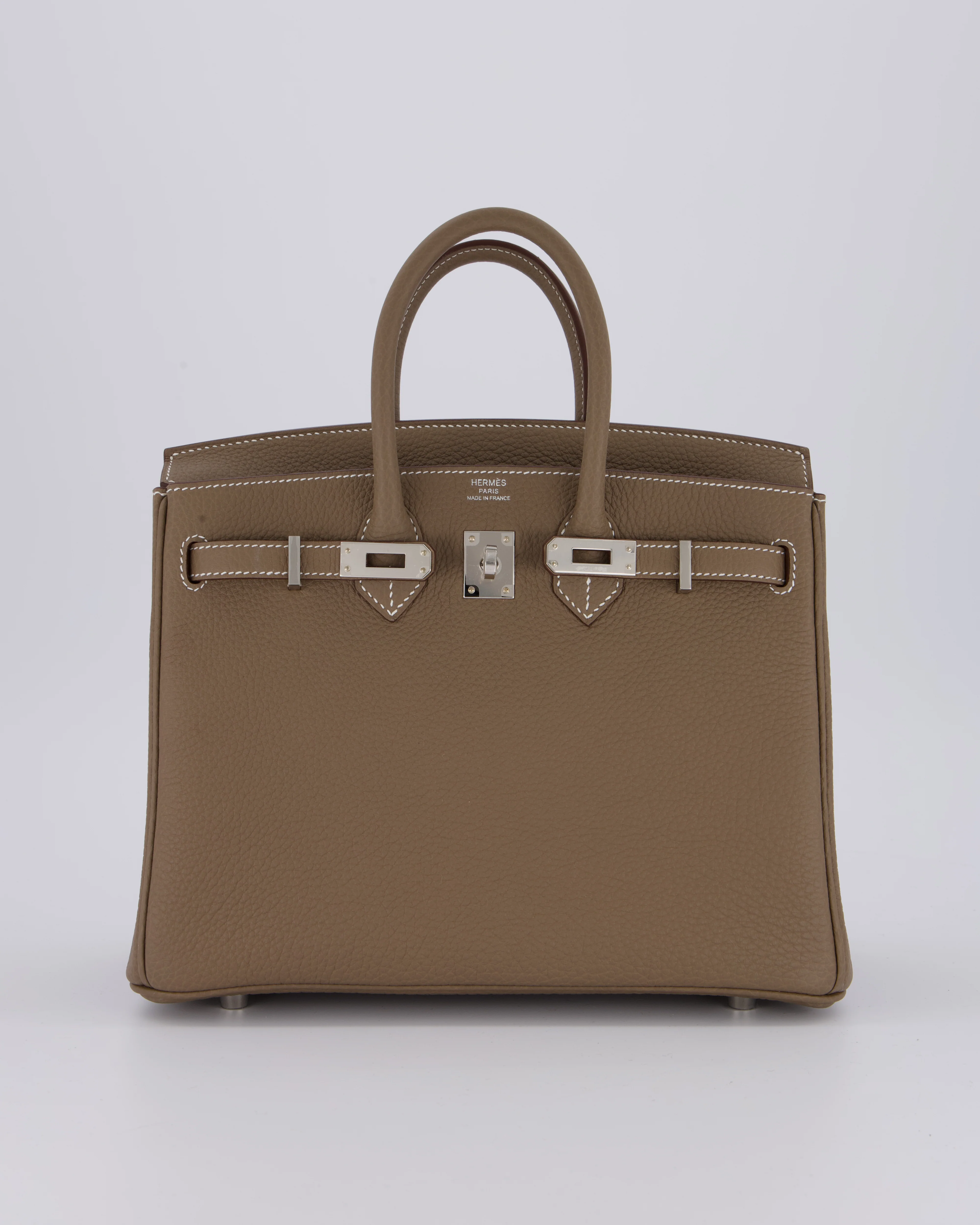 Hermès Birkin 25 Retourne Bag in Etoupe Togo Leather with Palladium Hardware - Image 2