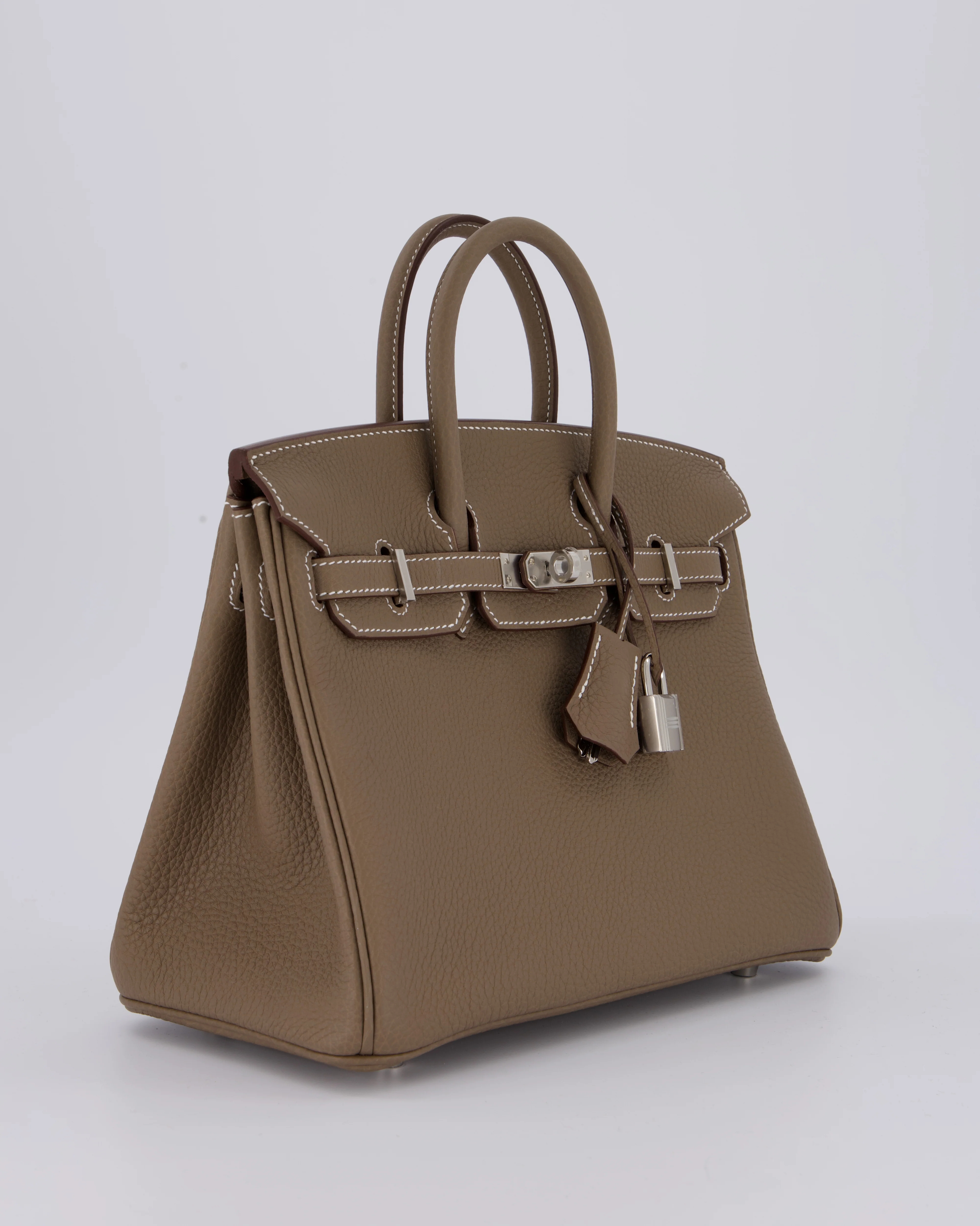 Hermès Birkin 25 Retourne Bag in Etoupe Togo Leather with Palladium Hardware - Image 3