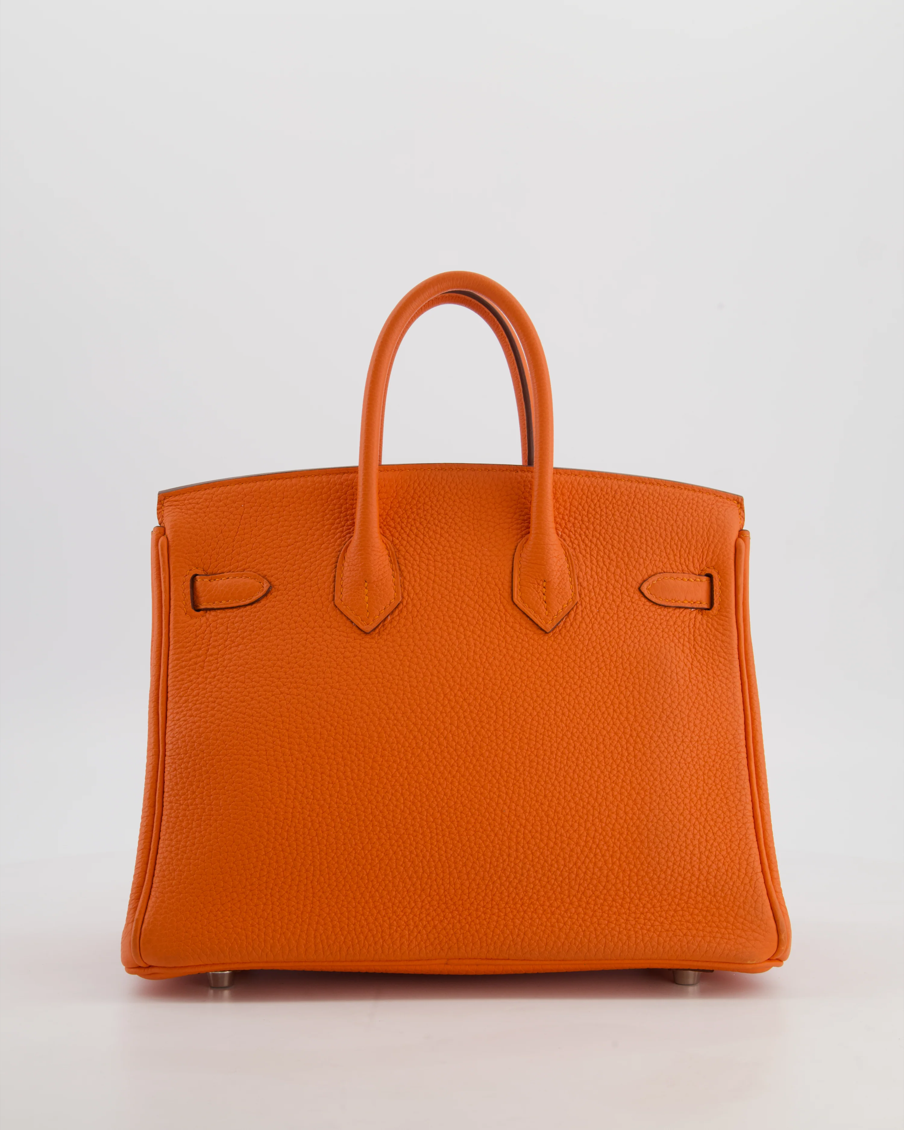 Hermès Birkin 25 Retourne Bag in Feu Togo Leather with Palladium Hardware - Image 6