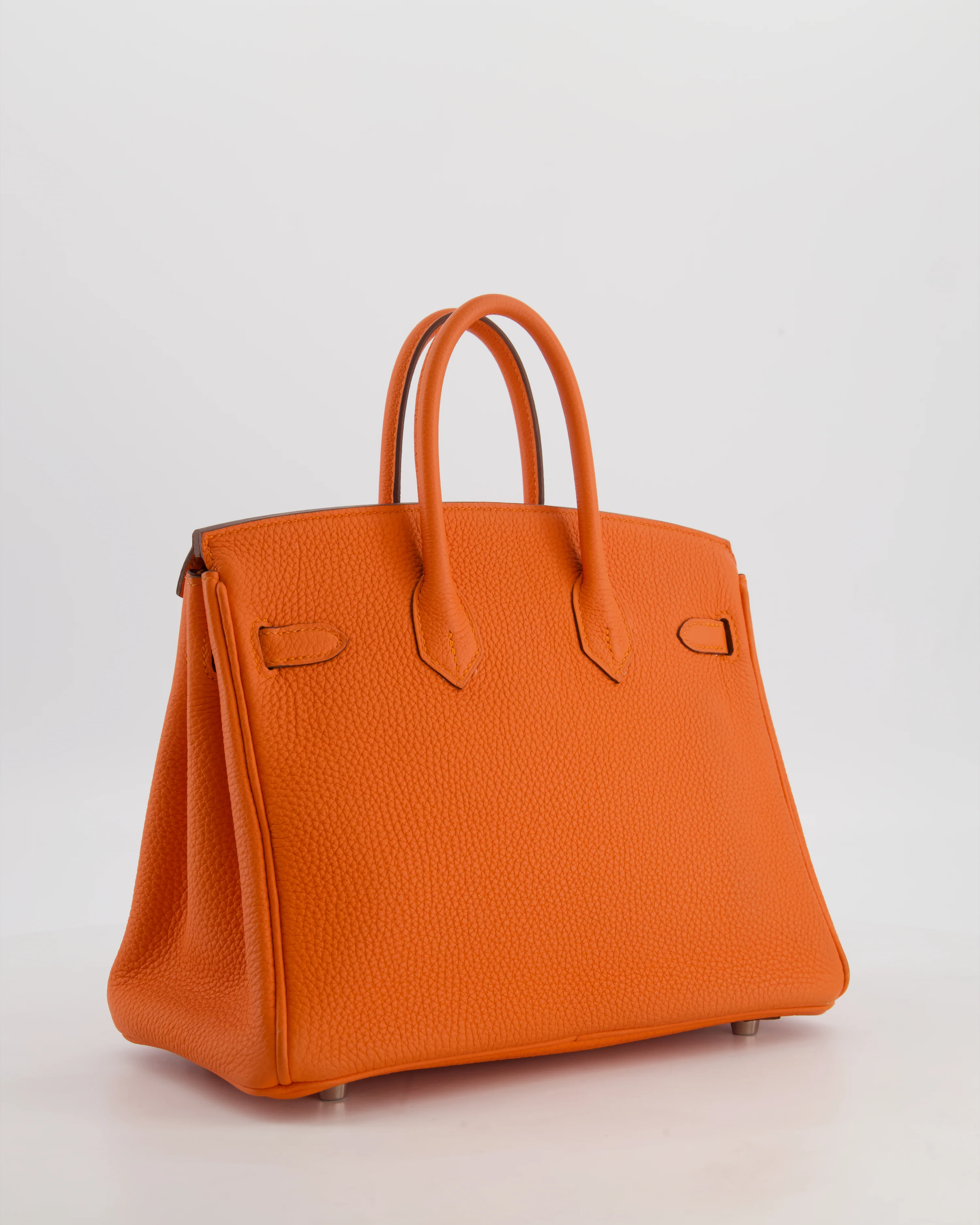 Hermès Birkin 25 Retourne Bag in Feu Togo Leather with Palladium Hardware - Image 7