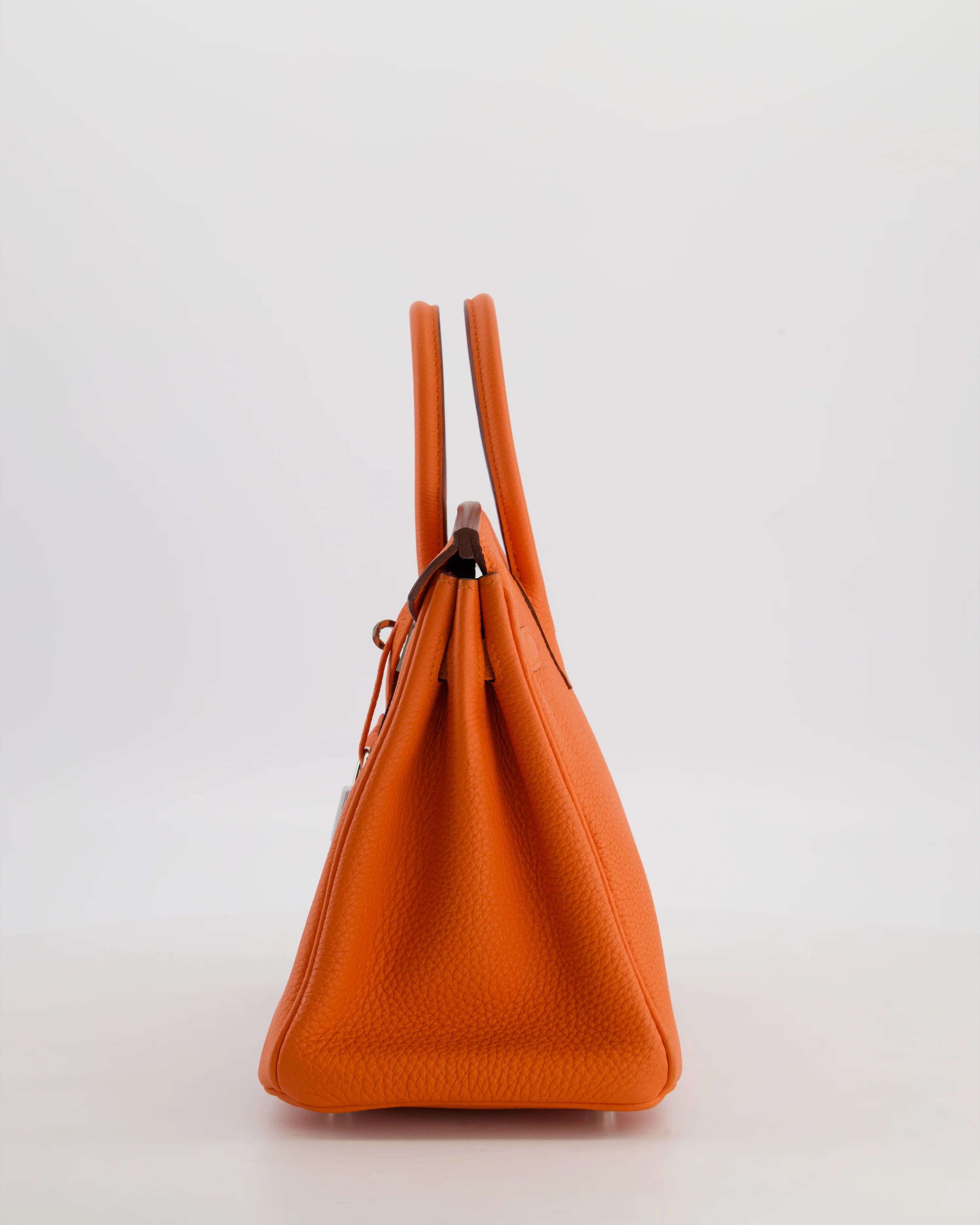 Hermès Birkin 25 Retourne Bag in Feu Togo Leather with Palladium Hardware - Image 8